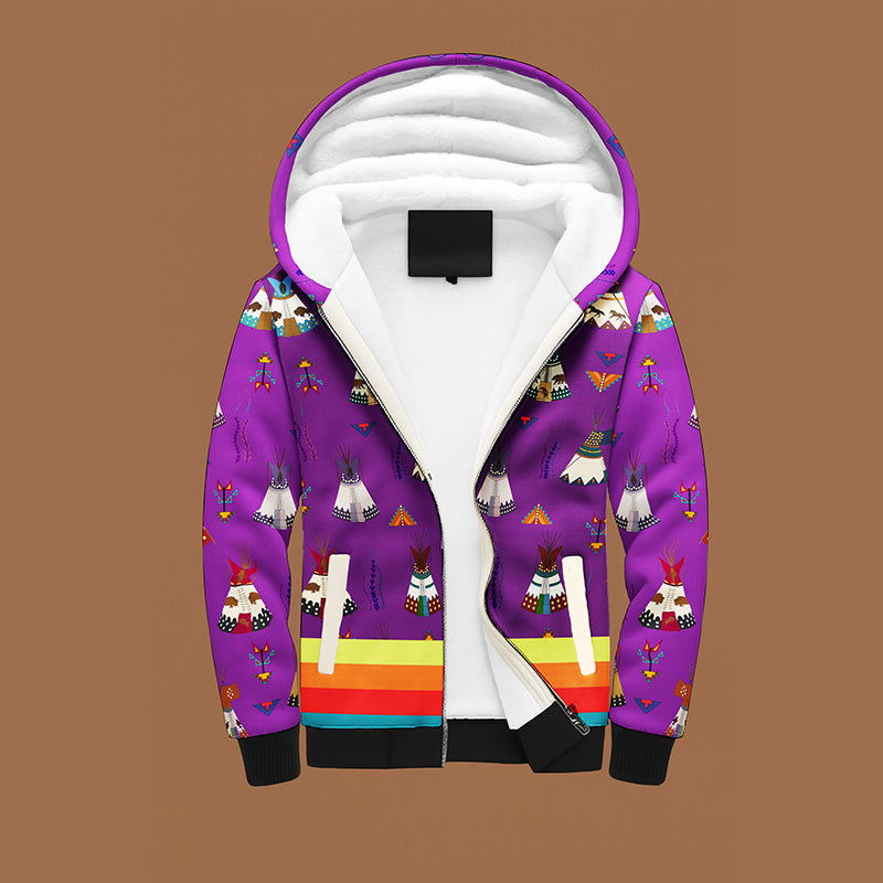 Camp Lodges Purple Sherpa Hoodie