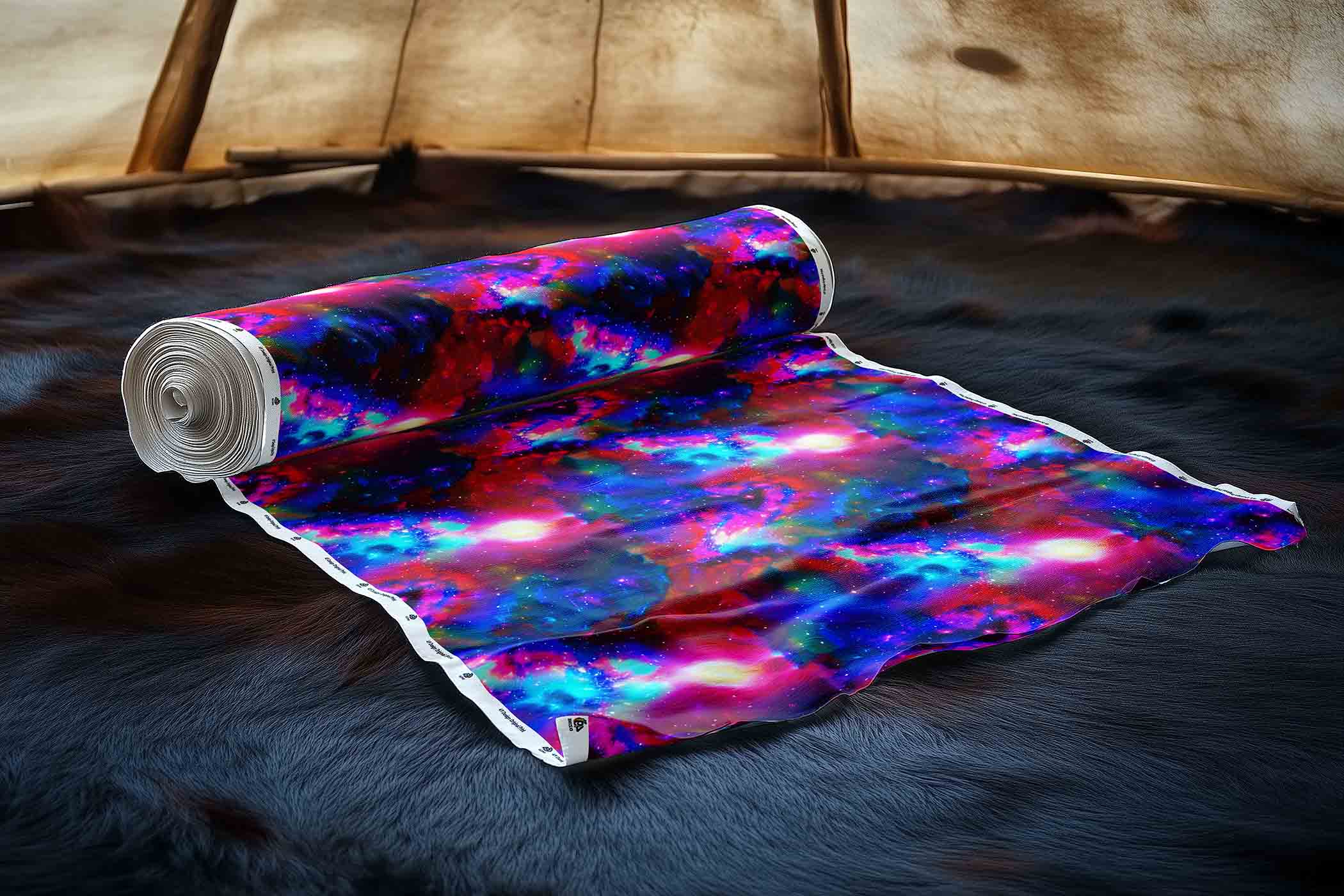 Cosmic Lights Satin Fabric By the Yard Pre Order