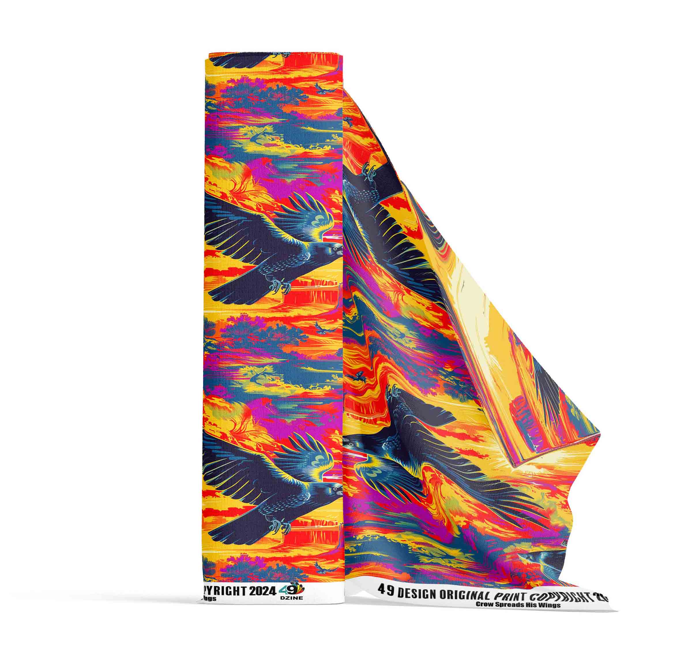 Crow Spreads His Wings 42 Inch Cotton Poplin Pre Order