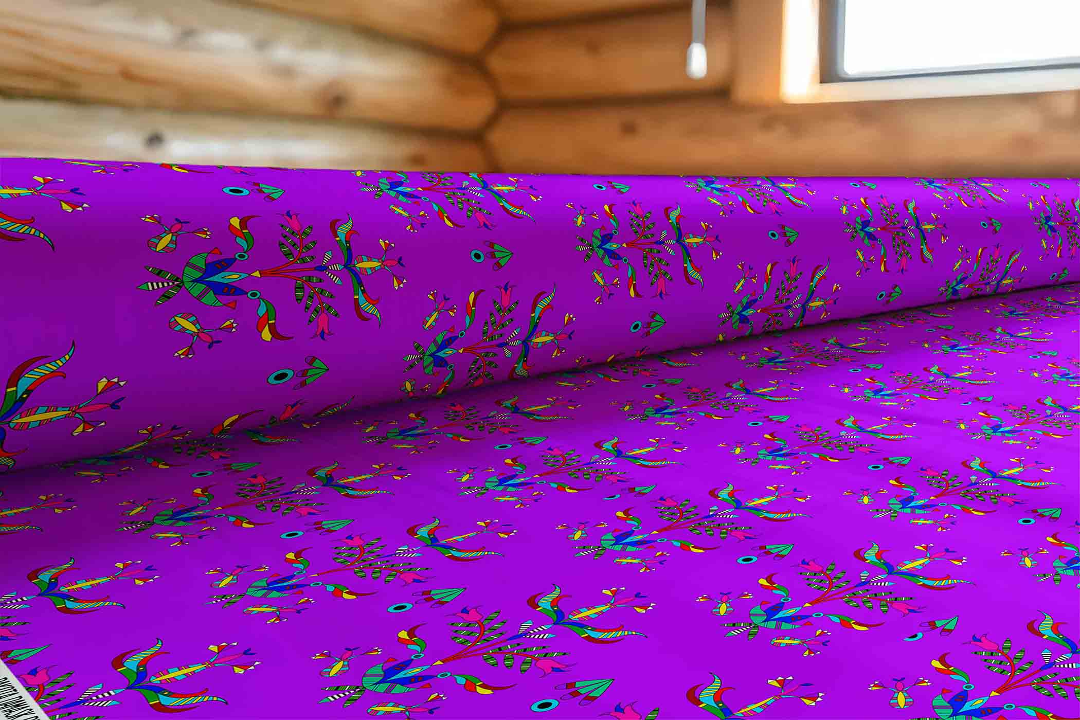 Dakota Damask Purple 42 Inch Cotton Poplin Pre Order