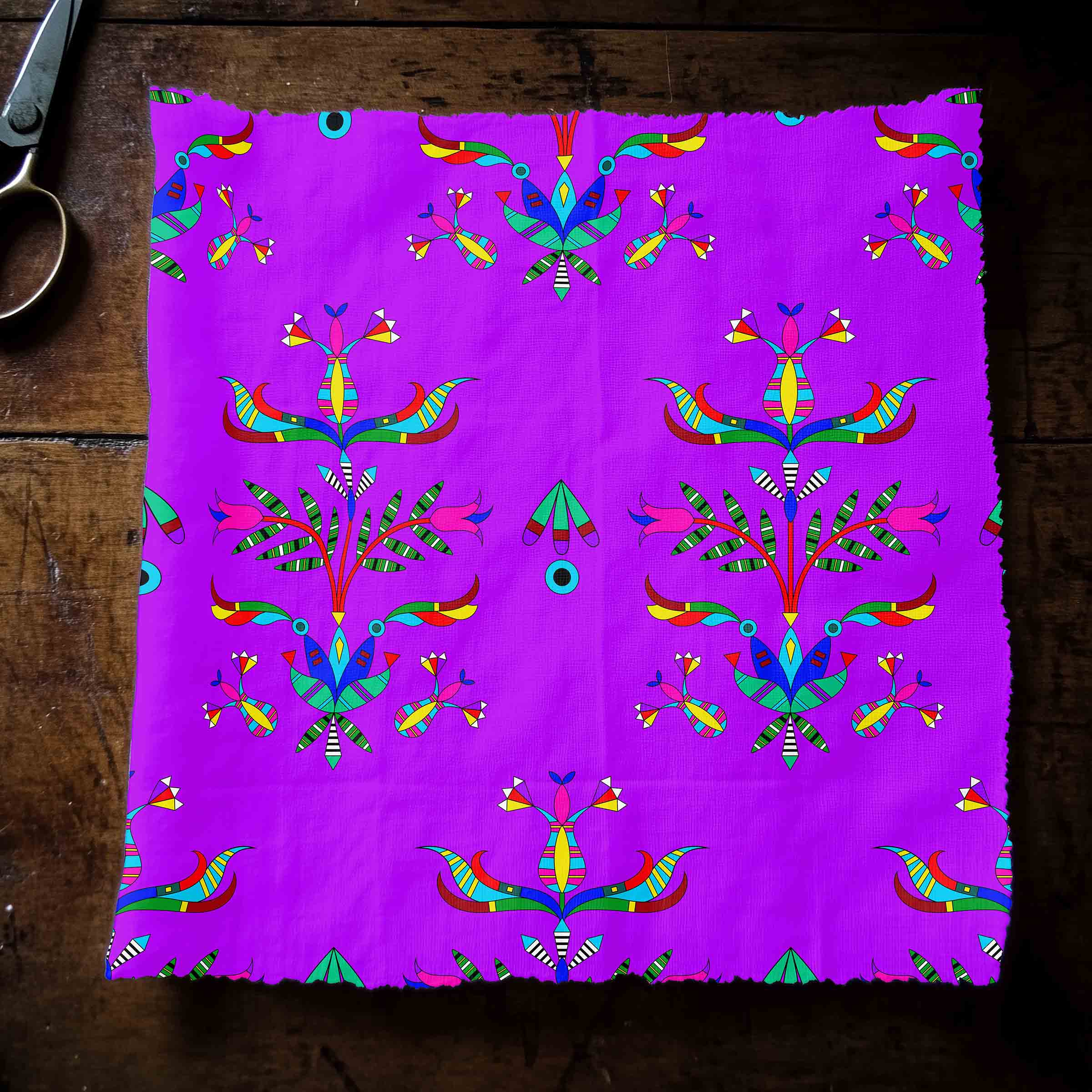 Dakota Damask Purple 42 Inch Cotton Poplin Pre Order