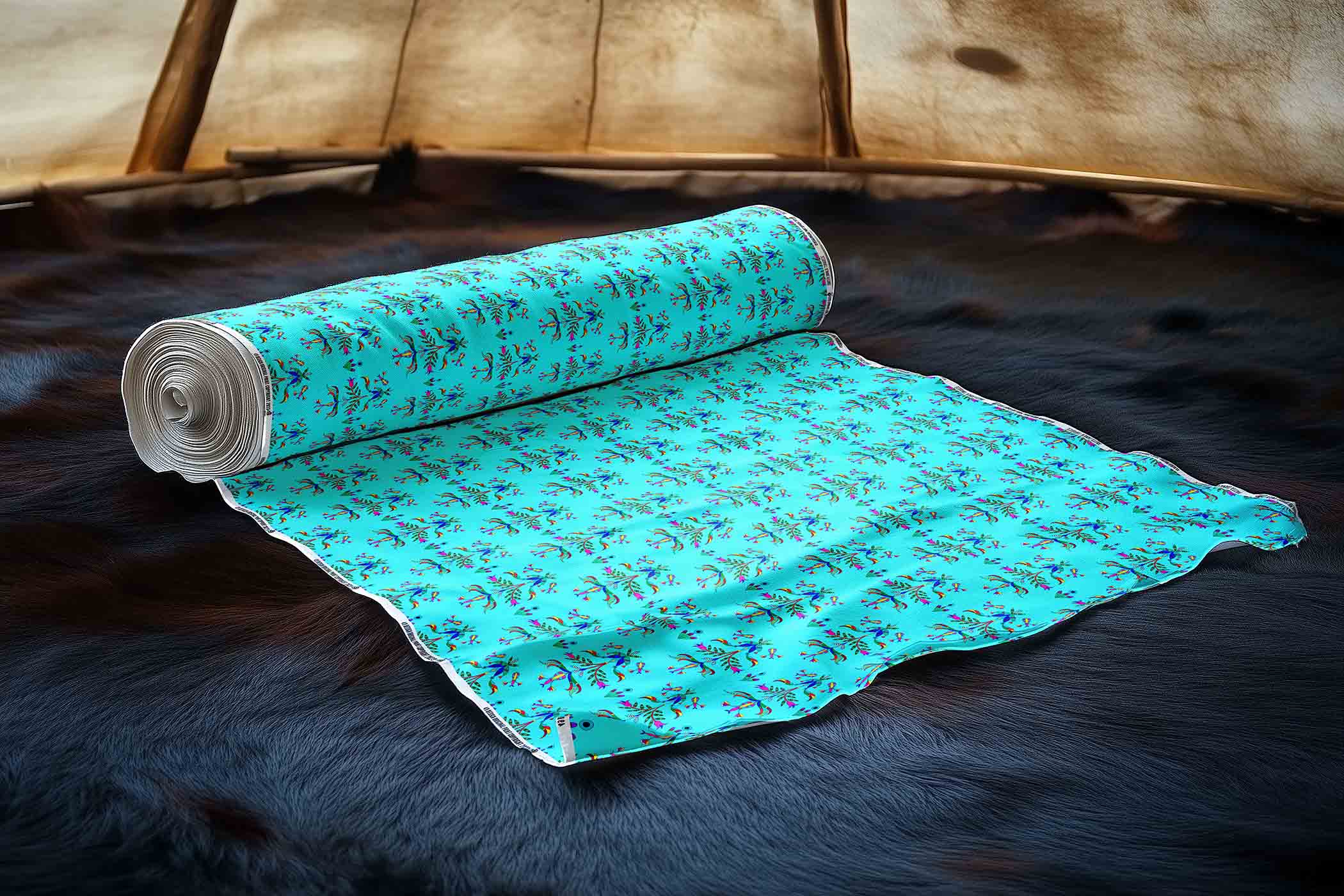 Dakota Damask Turquoise 42 Inch Cotton Poplin Pre Order
