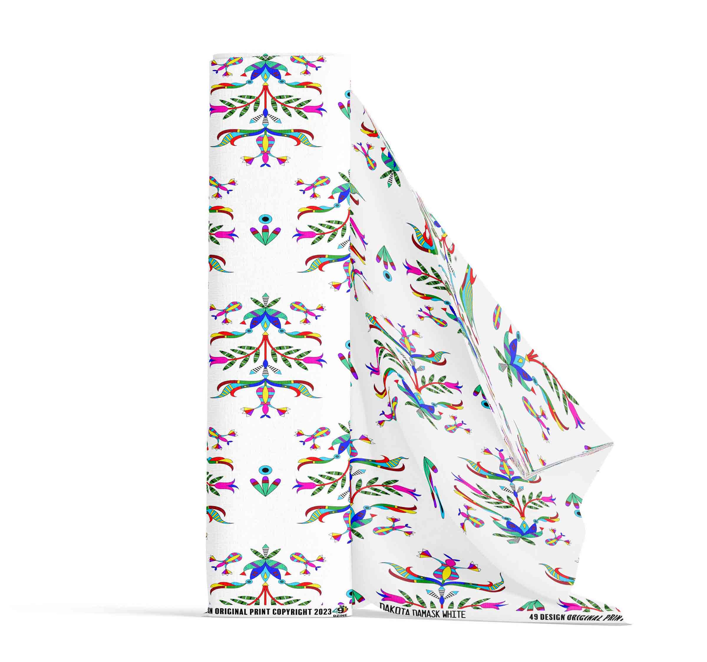 Dakota Damask White 42 Inch Cotton Poplin Pre Order