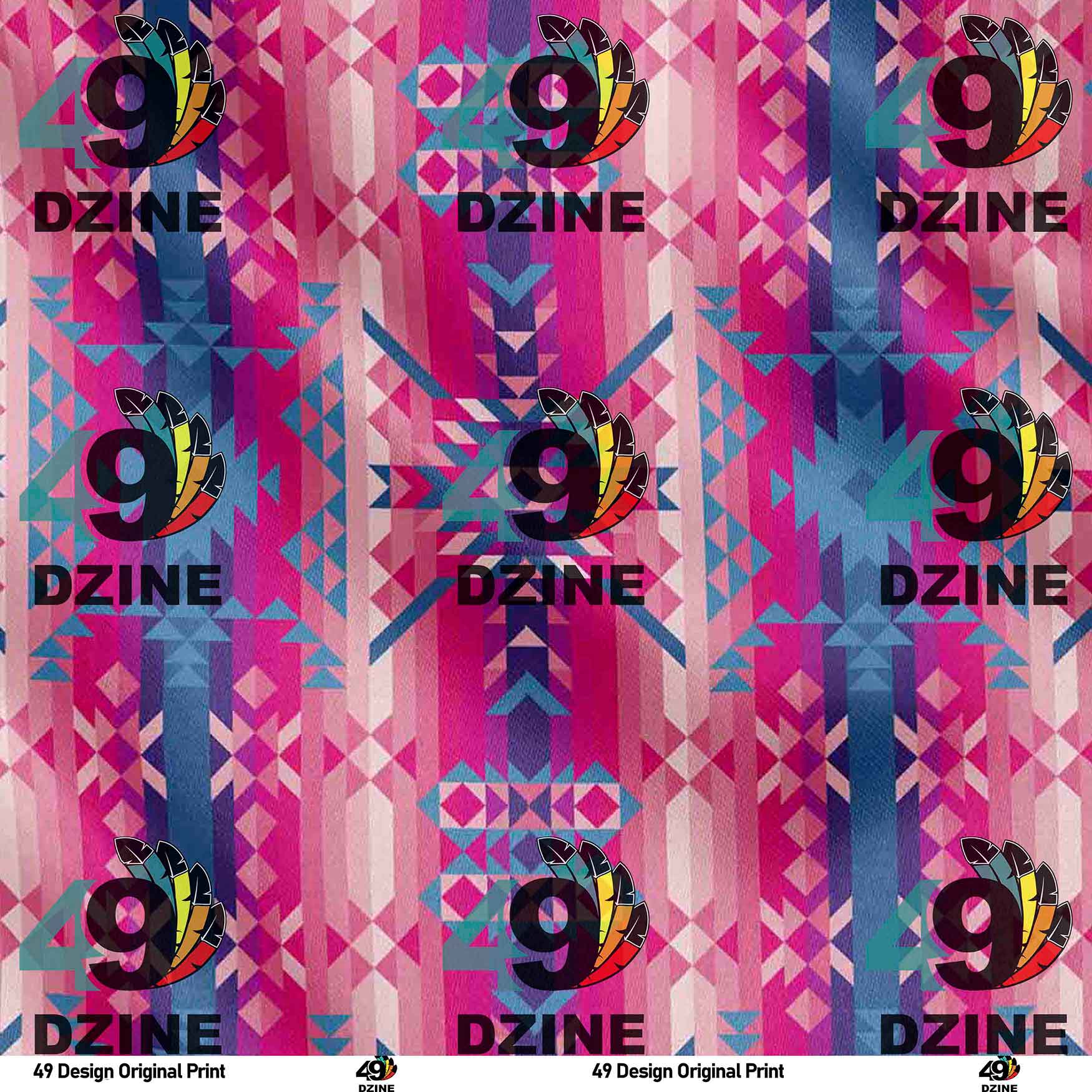 Desert Geo Blue 42 Inch Cotton Poplin Pre Order