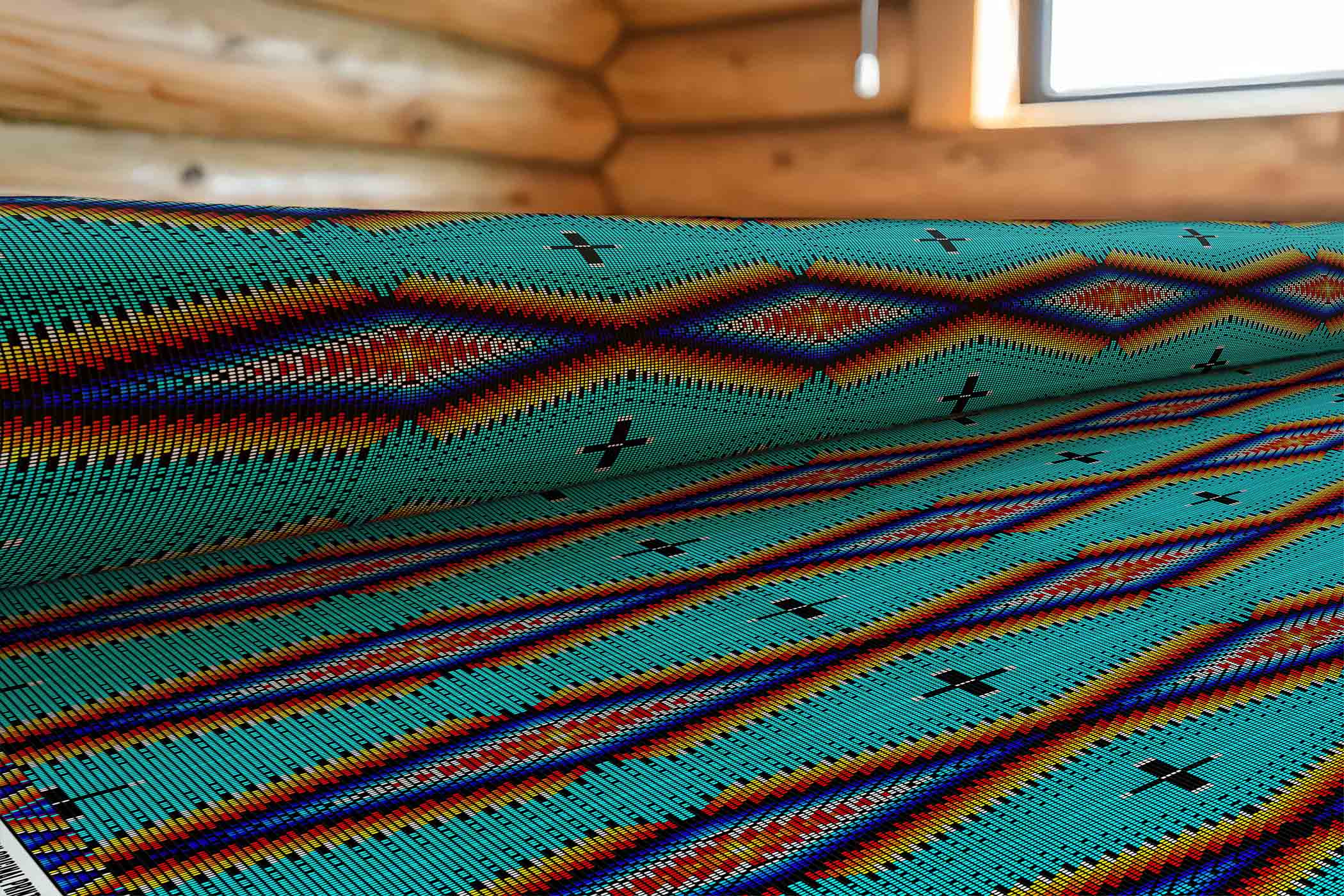 Diamond in the Bluff Turquoise 42 Inch Cotton Poplin Pre Order