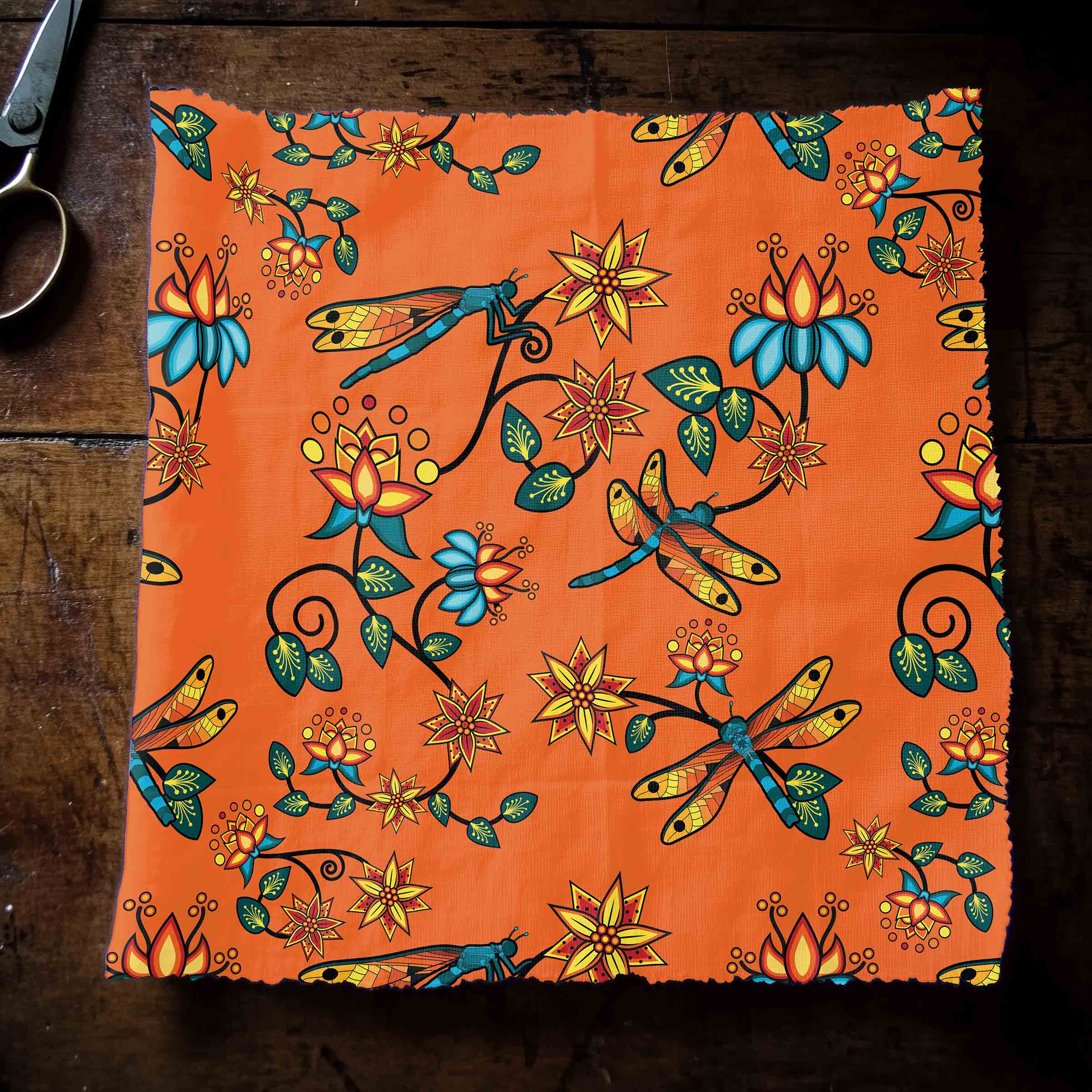 Dragon Lily Sierra Orange 42 Inch Cotton Poplin Pre Order