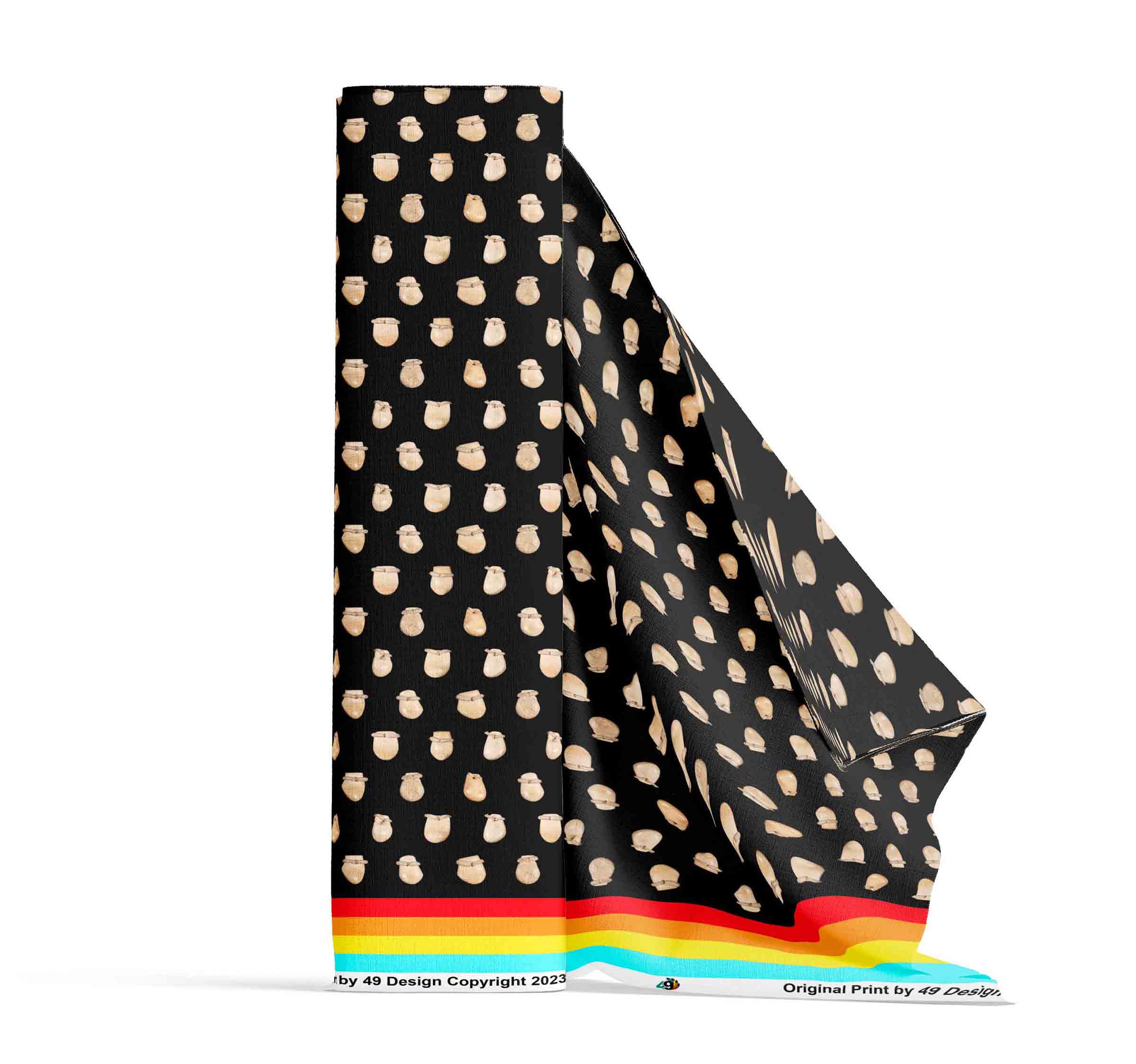 Elk Teeth on Black 42 Inch Cotton Poplin Pre Order
