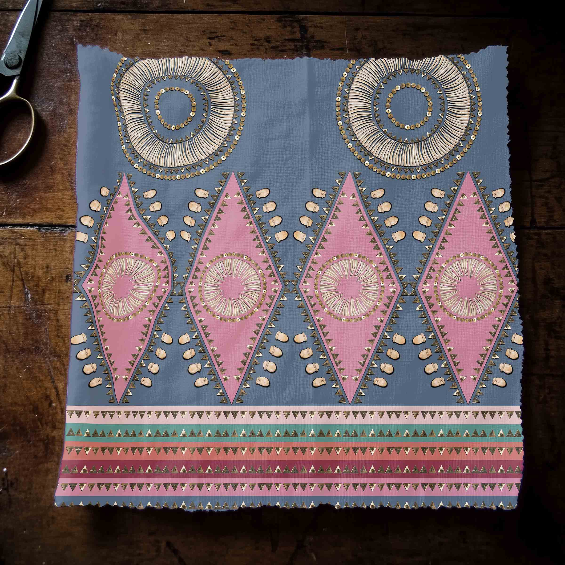 EOD- Elk Tooth Honor Blue 42 Inch Cotton Poplin Pre Order