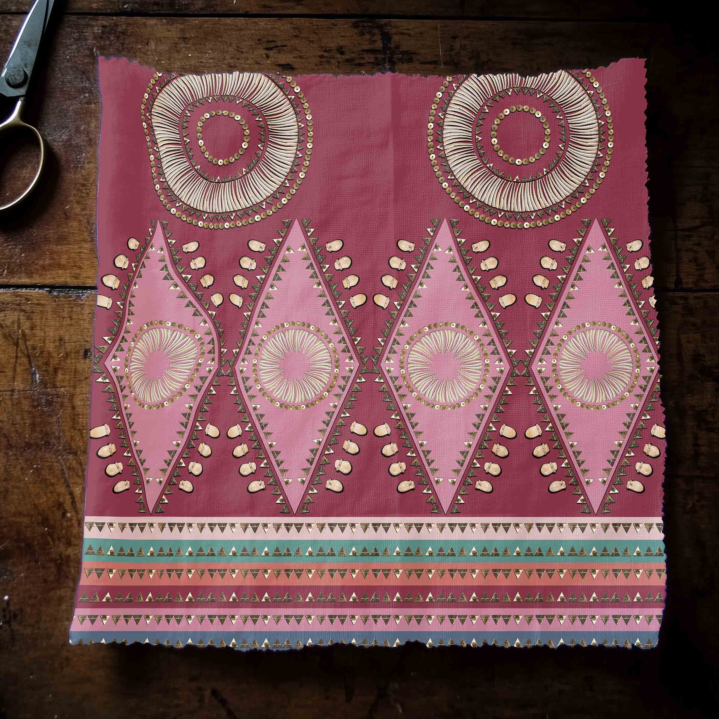 EOD- Elk Tooth Honor Maroon 42 Inch Cotton Poplin Pre Order