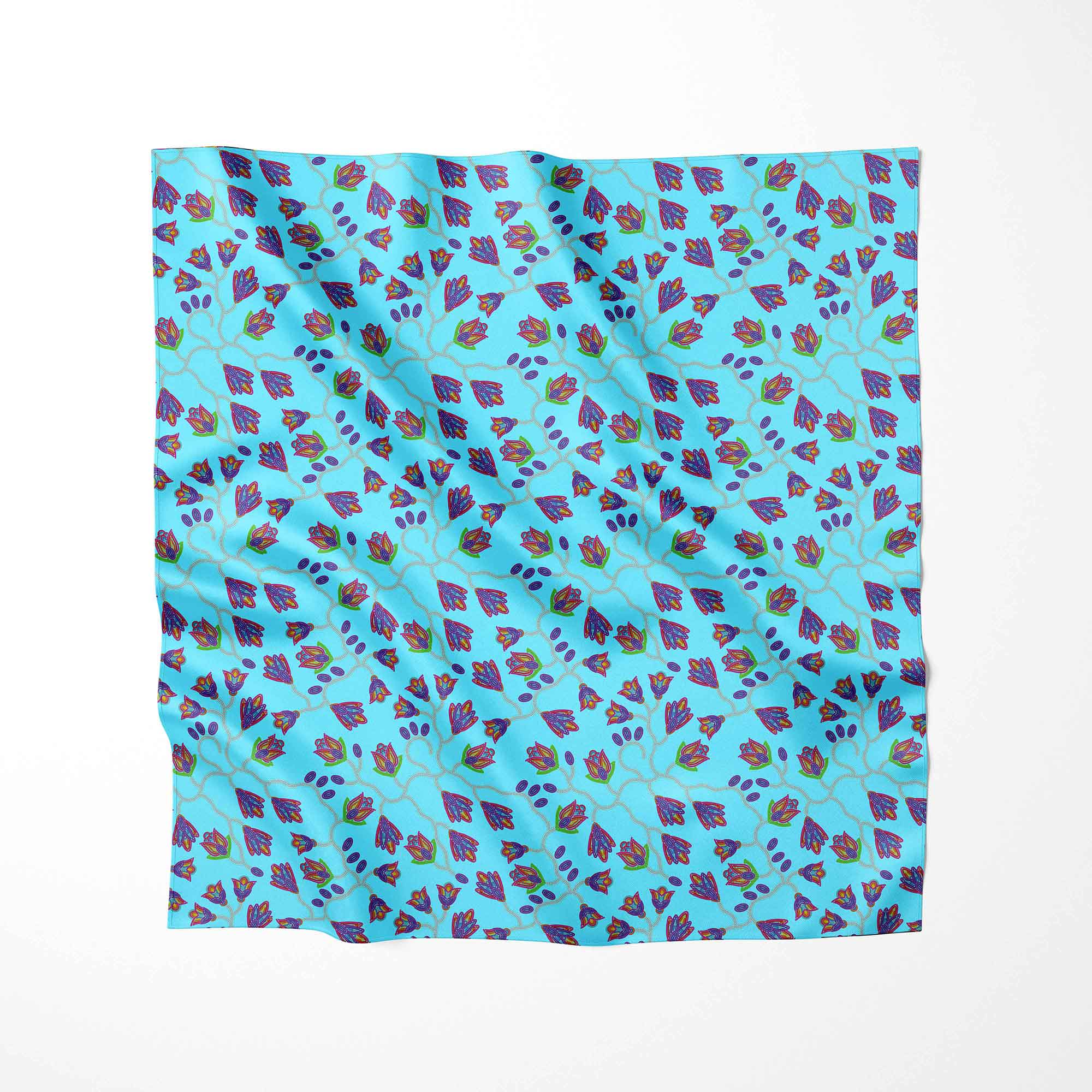 Spring Blossoms Sky Satin Fabric By the Yard Pre Order
