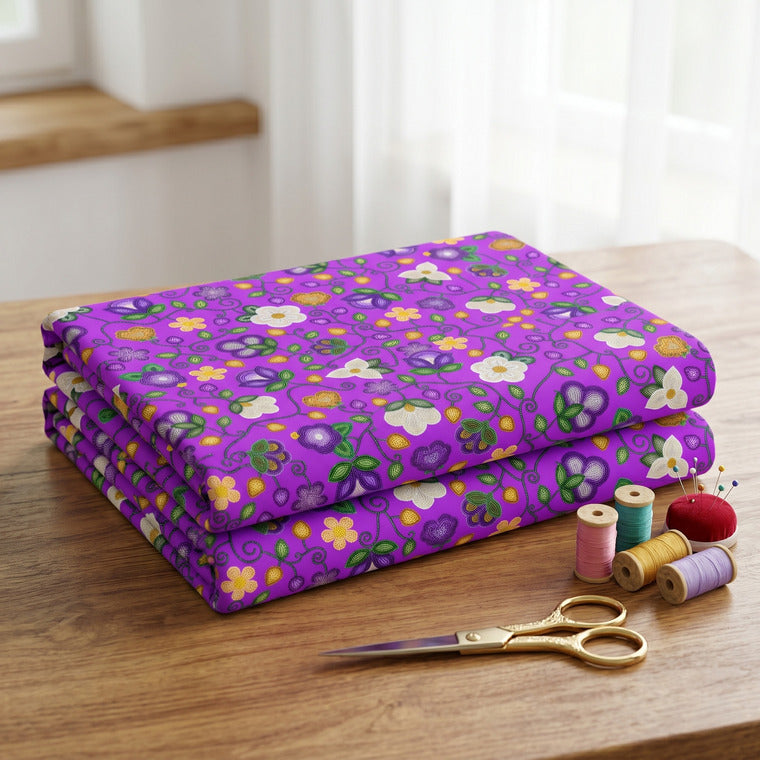 Midnight Moss Bloom Purple Satin Fabric By the Yard Pre Order