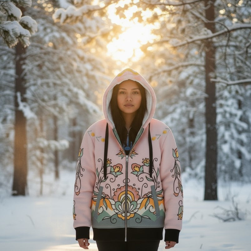 Falling Leaf Rising Bloom Women's Sherpa Hoodie