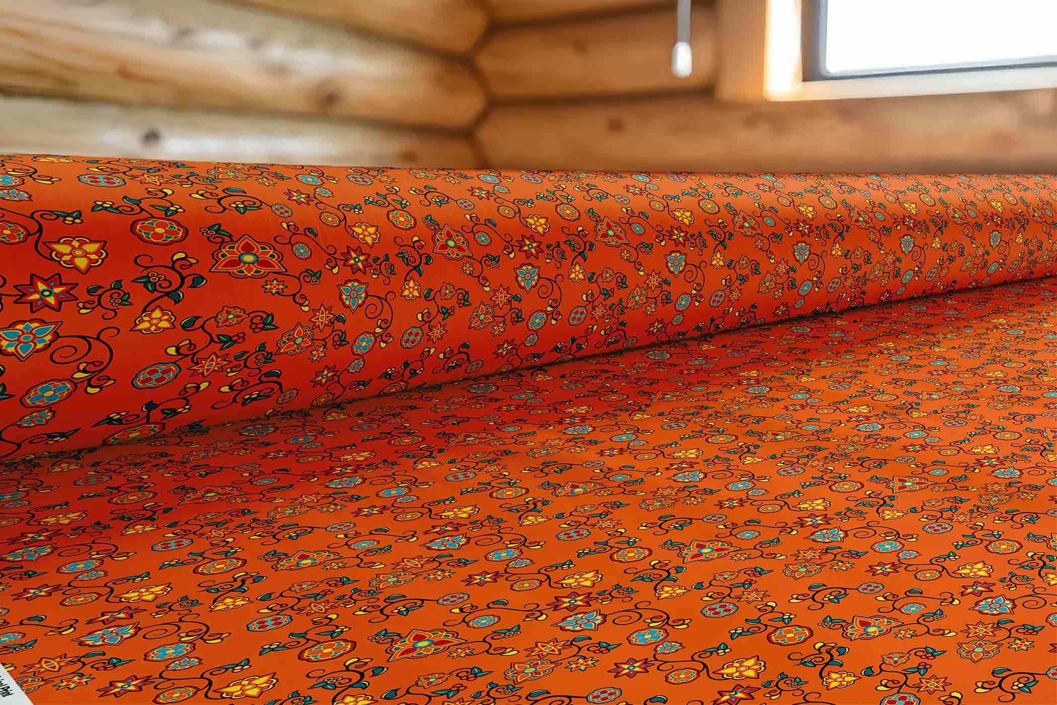 First Bloom Shade Orange Satin Fabric By the Yard Pre Order