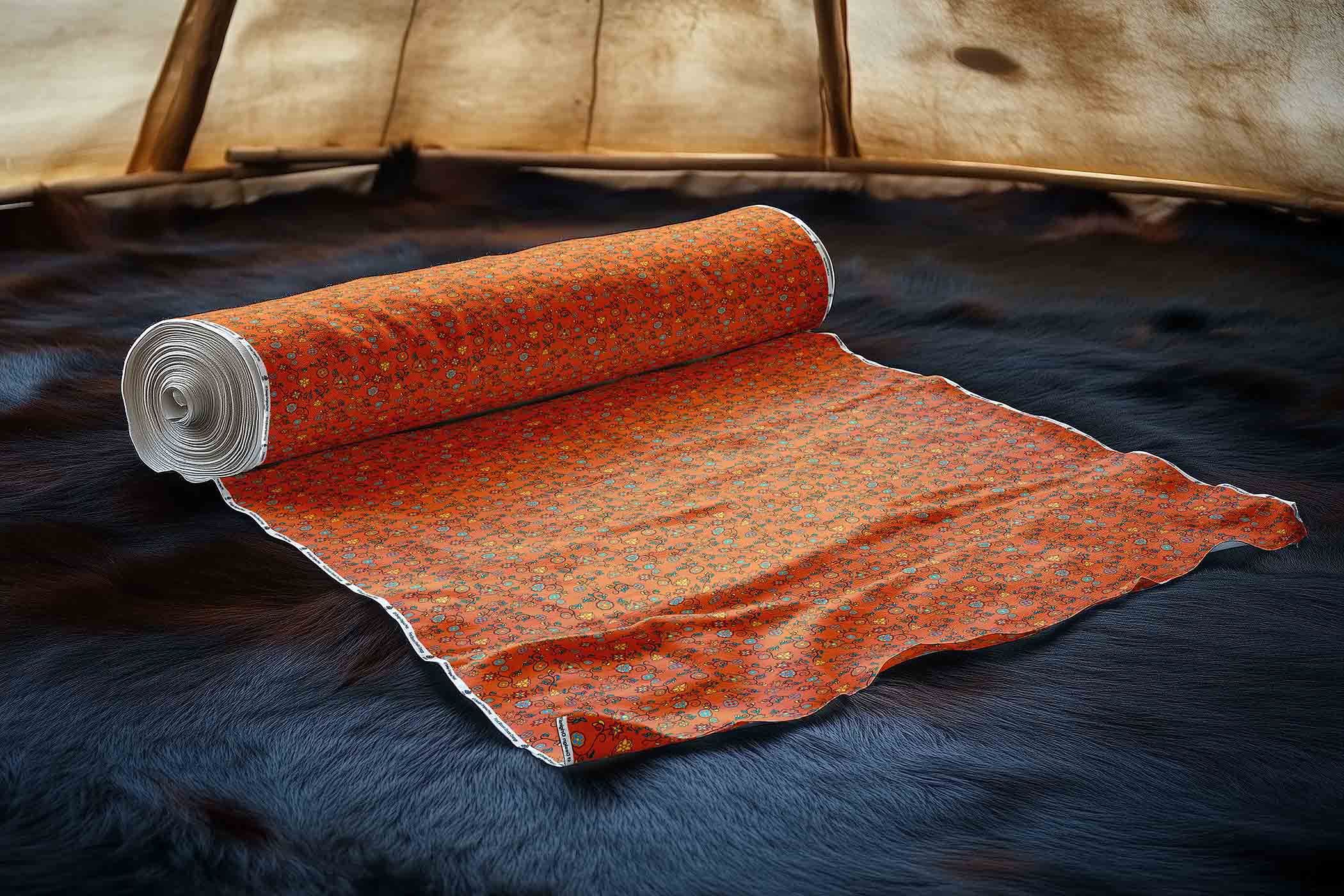First Bloom Shade Orange Satin Fabric By the Yard Pre Order