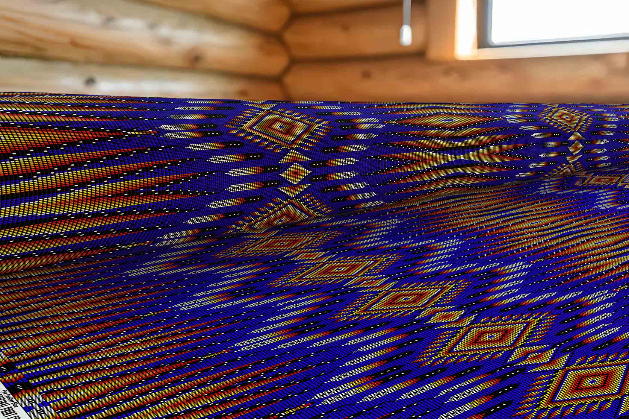 Fire Feather Blue 42 Inch Cotton Poplin Pre Order