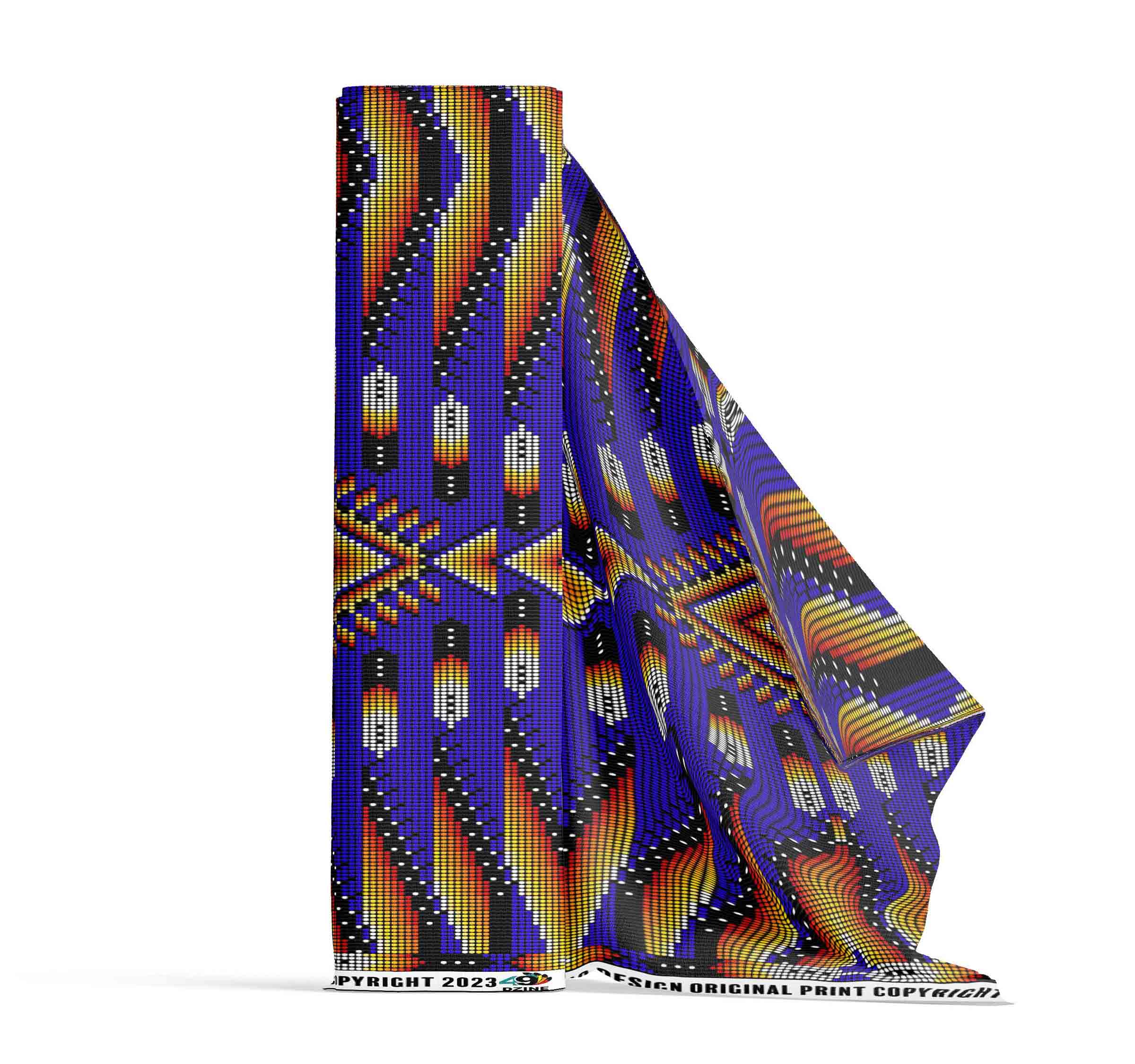 Fire Feather Blue 42 Inch Cotton Poplin Pre Order