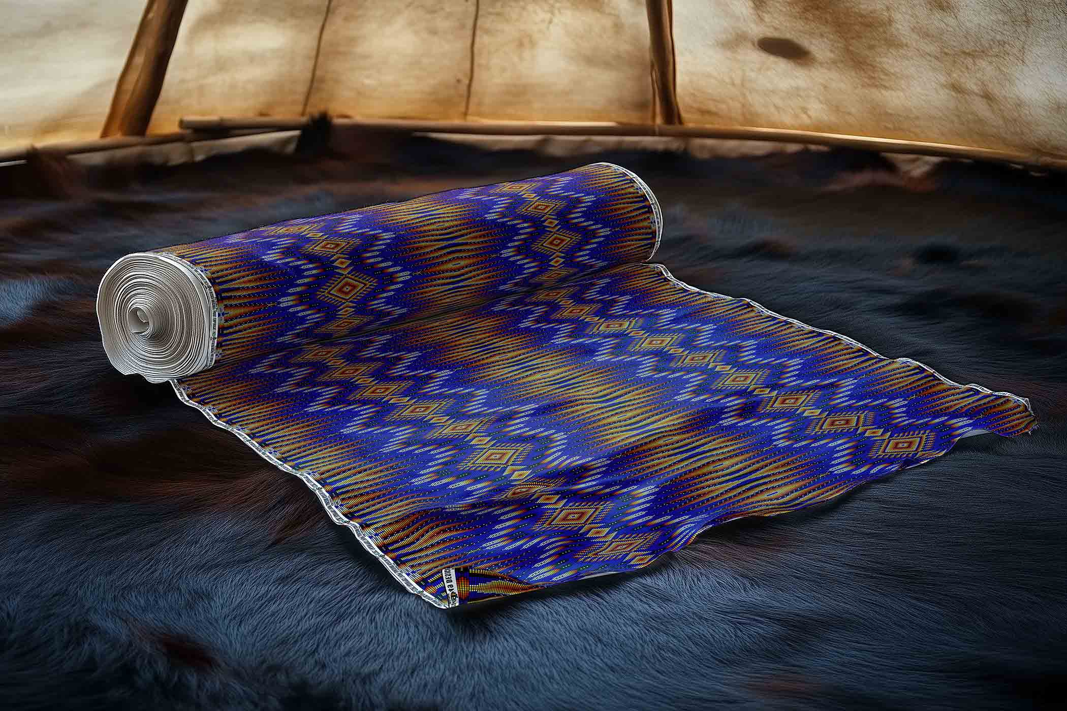 Fire Feather Blue 42 Inch Cotton Poplin Pre Order