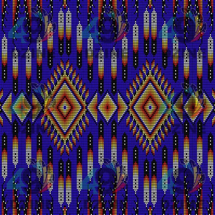 Fire Feather Blue 42 Inch Cotton Poplin Pre Order