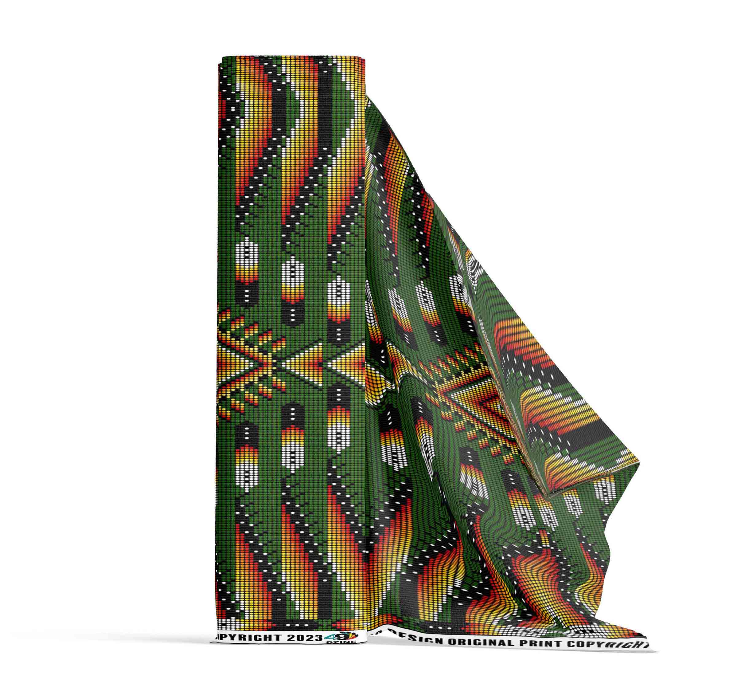 Fire Feather Green 42 Inch Cotton Poplin Pre Order