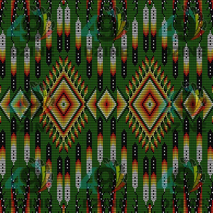 Fire Feather Green 42 Inch Cotton Poplin Pre Order