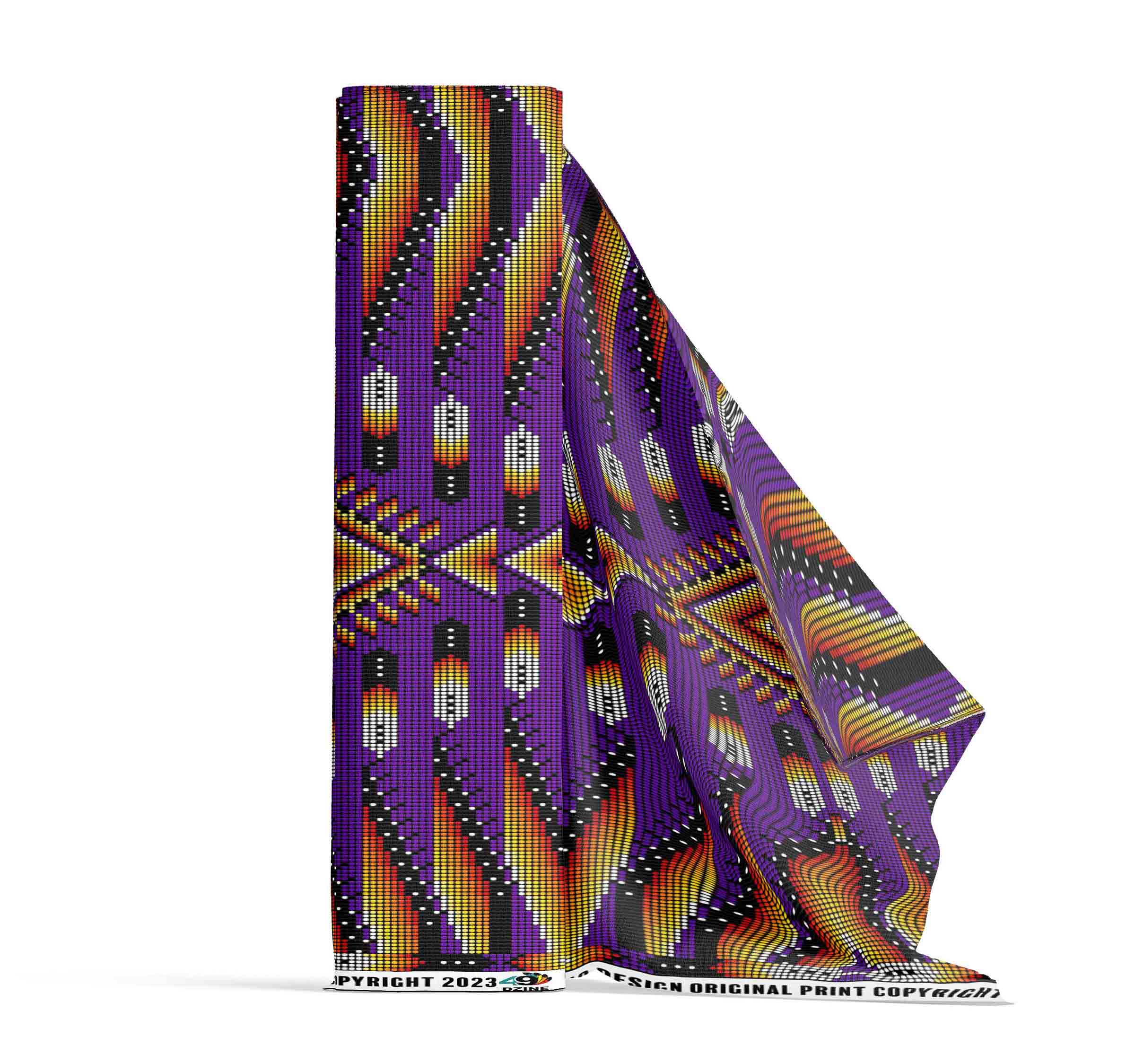 Fire Feather Purple 42 Inch Cotton Poplin Pre Order