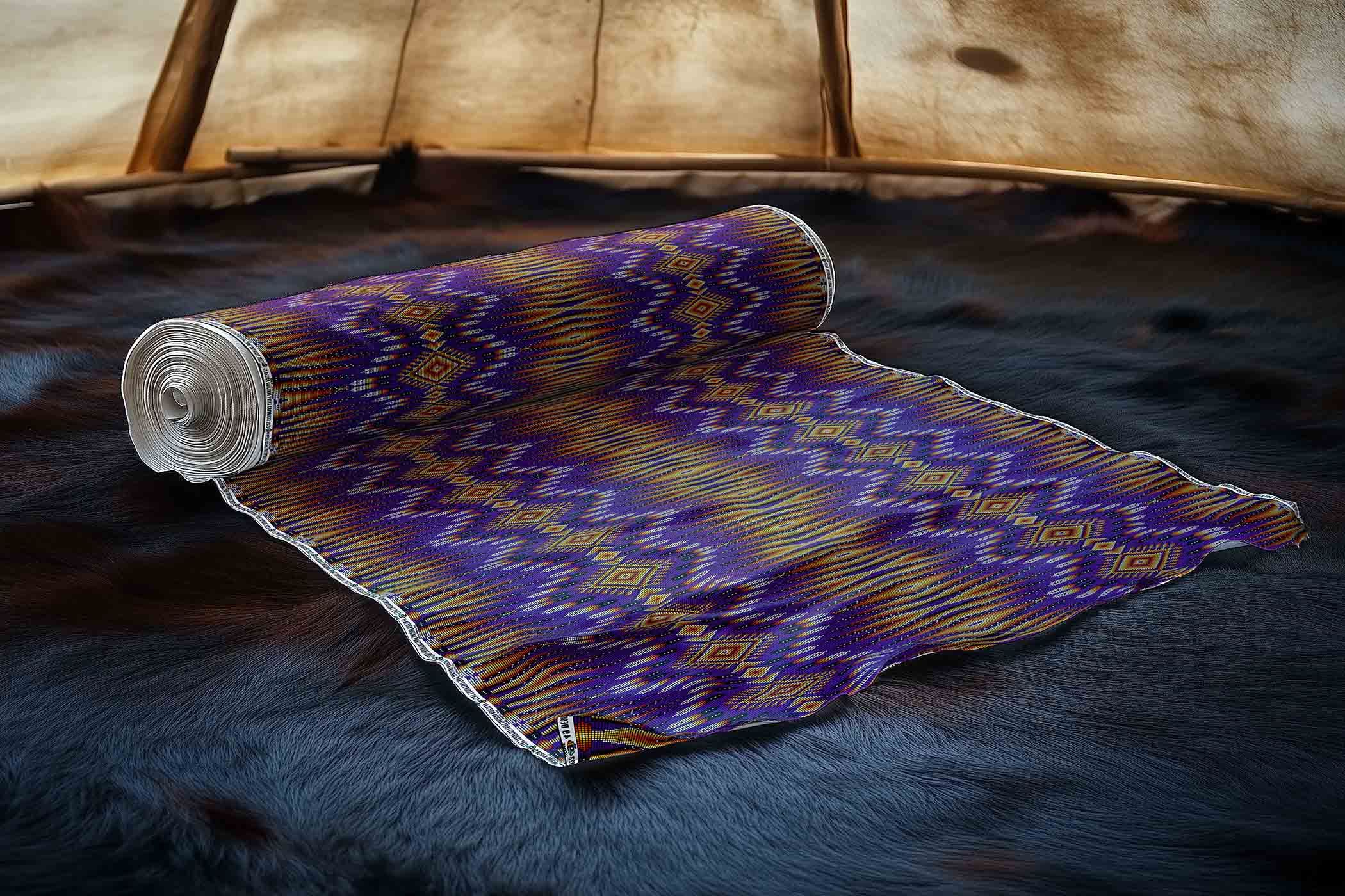 Fire Feather Purple 42 Inch Cotton Poplin Pre Order