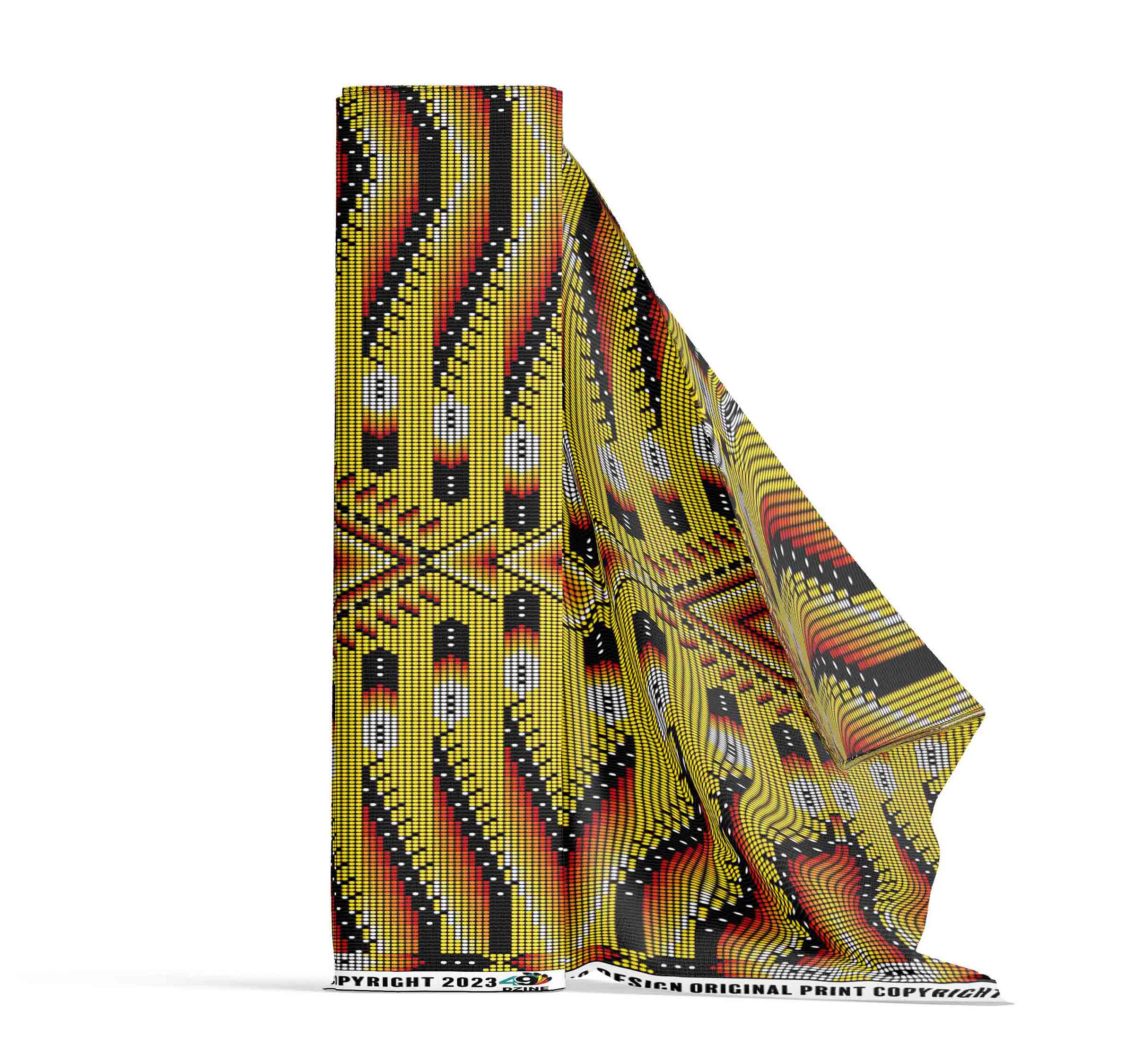 Fire Feather Yellow 42 Inch Cotton Poplin Pre Order