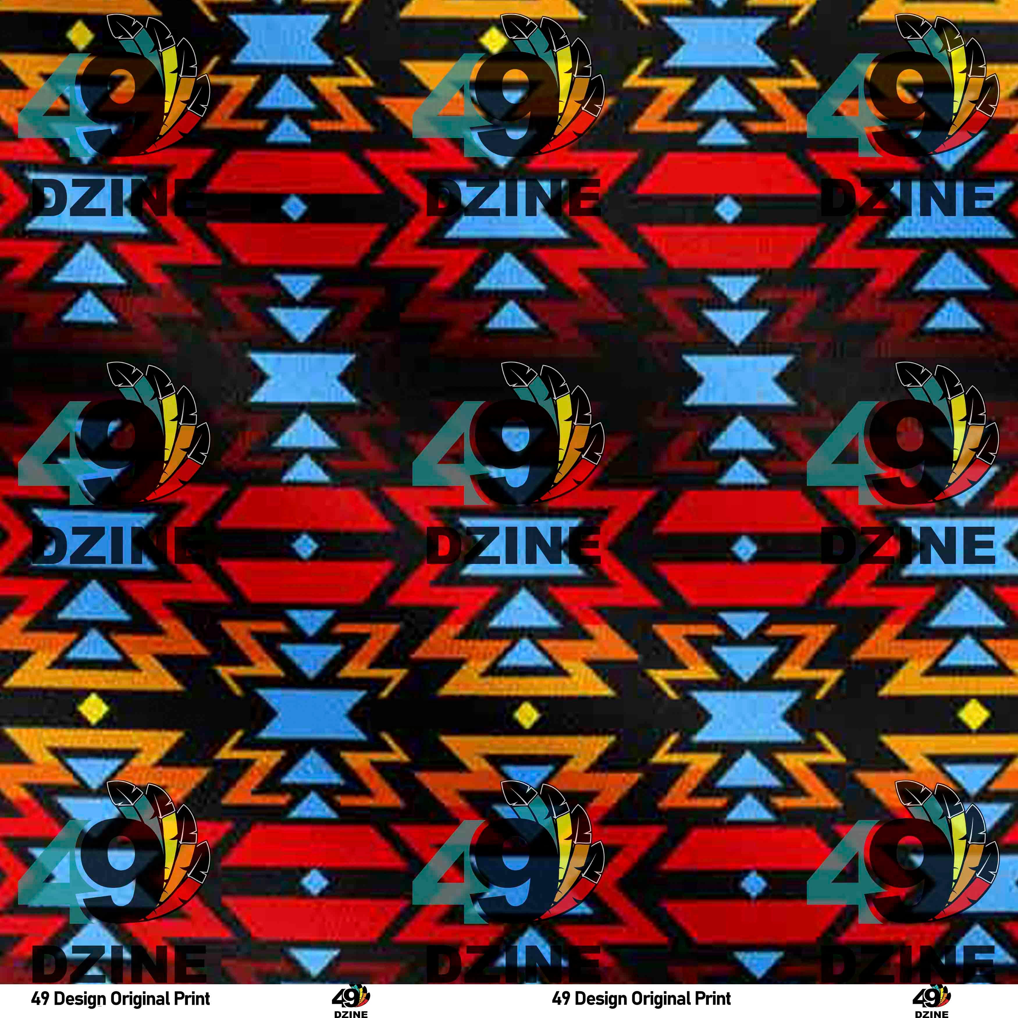 Fire Colors and Turquoise 42 Inch Cotton Poplin Pre Order
