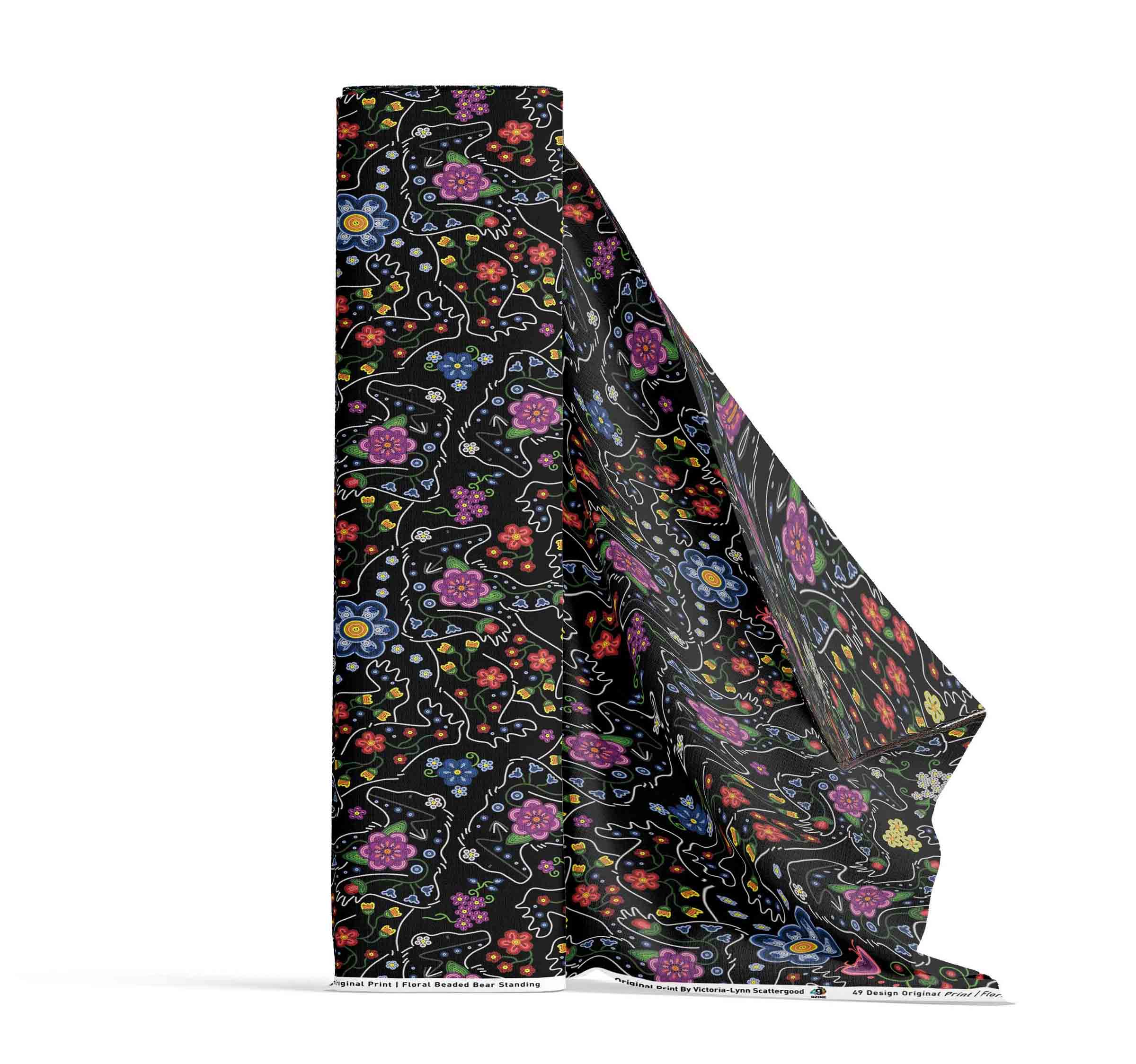 Beaded Floral Bear Upright 42 Inch Cotton Poplin Pre Order