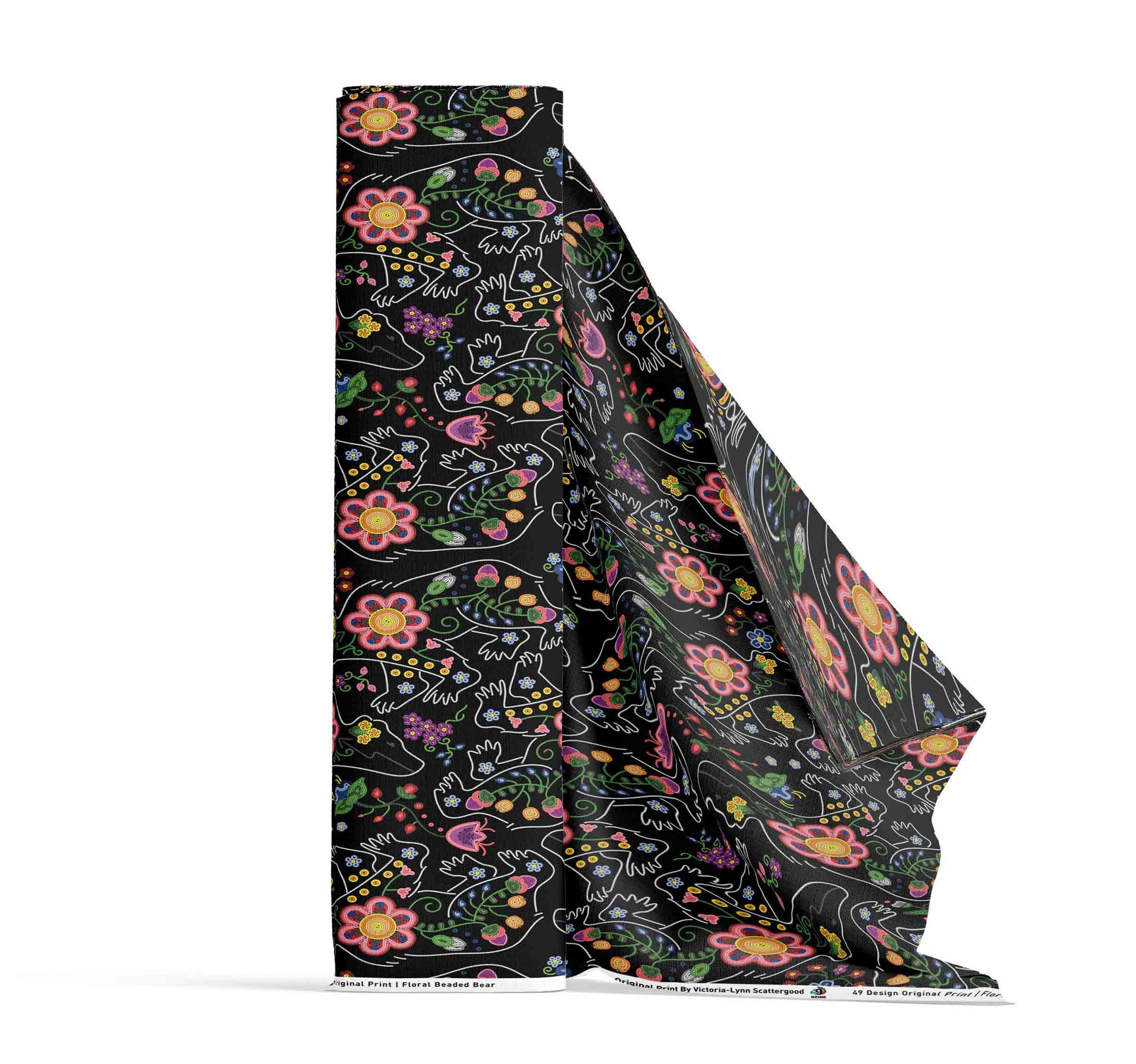 Beaded Floral Bear 42 Inch Cotton Poplin Pre Order