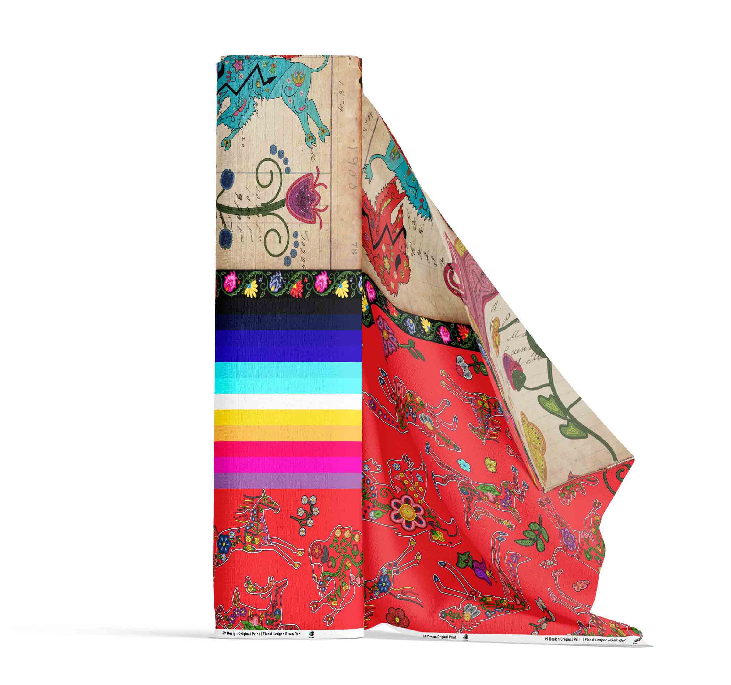 Floral Ledger Bison Red 42 Inch Cotton Poplin Pre Order