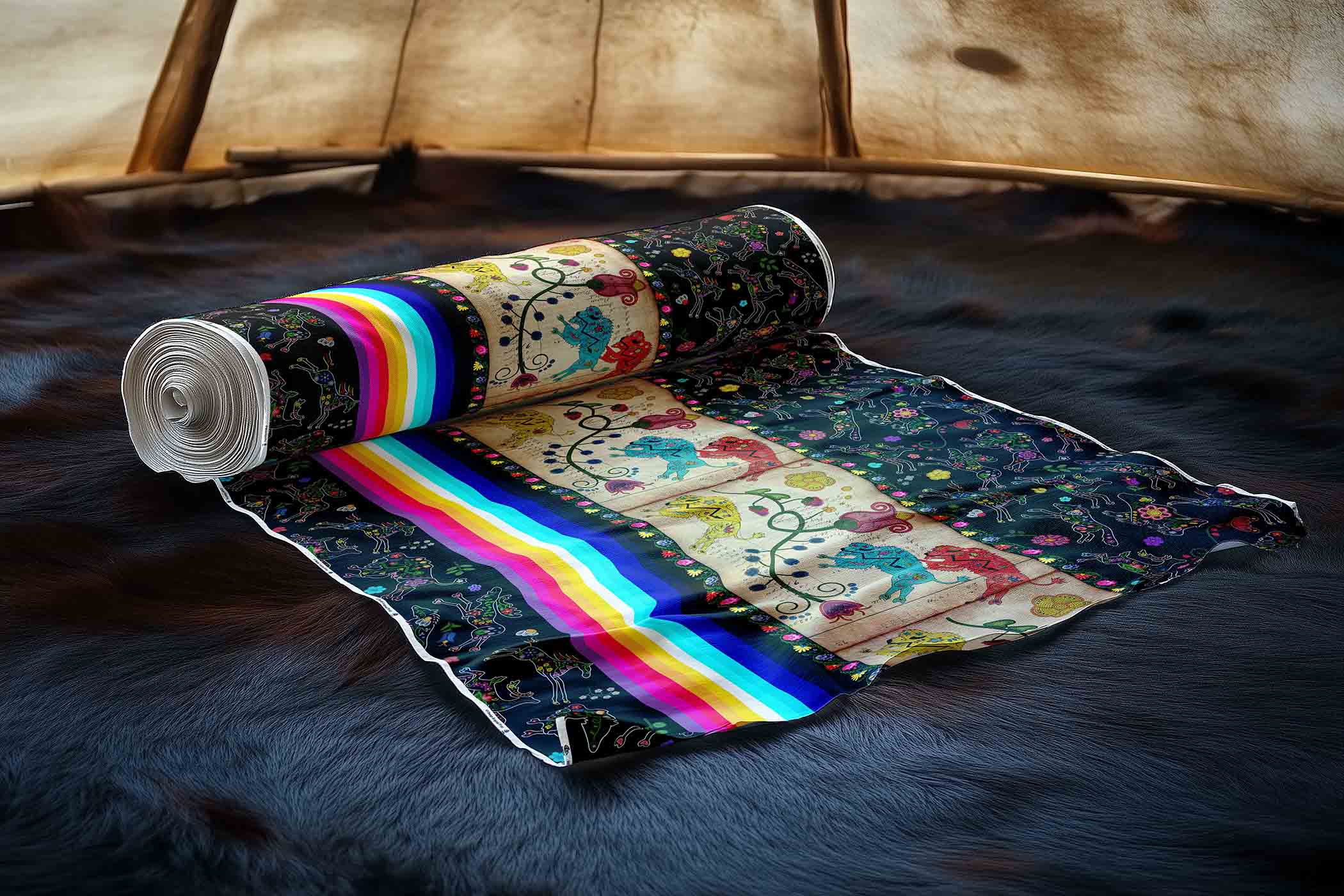 Floral Ledger Bison 42 Inch Cotton Poplin Pre Order
