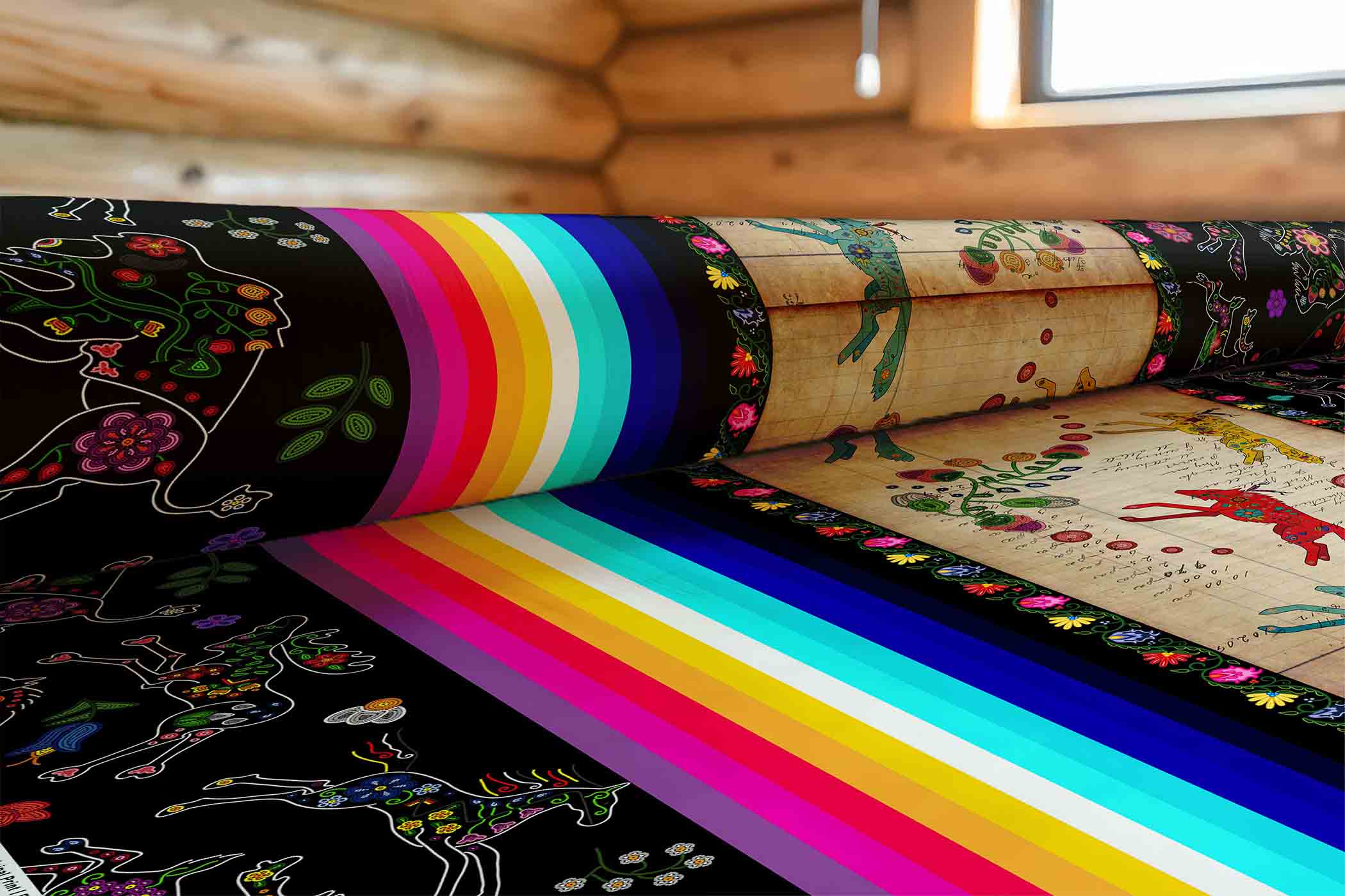 Floral Ledger Wolf 42 Inch Cotton Poplin Pre Order