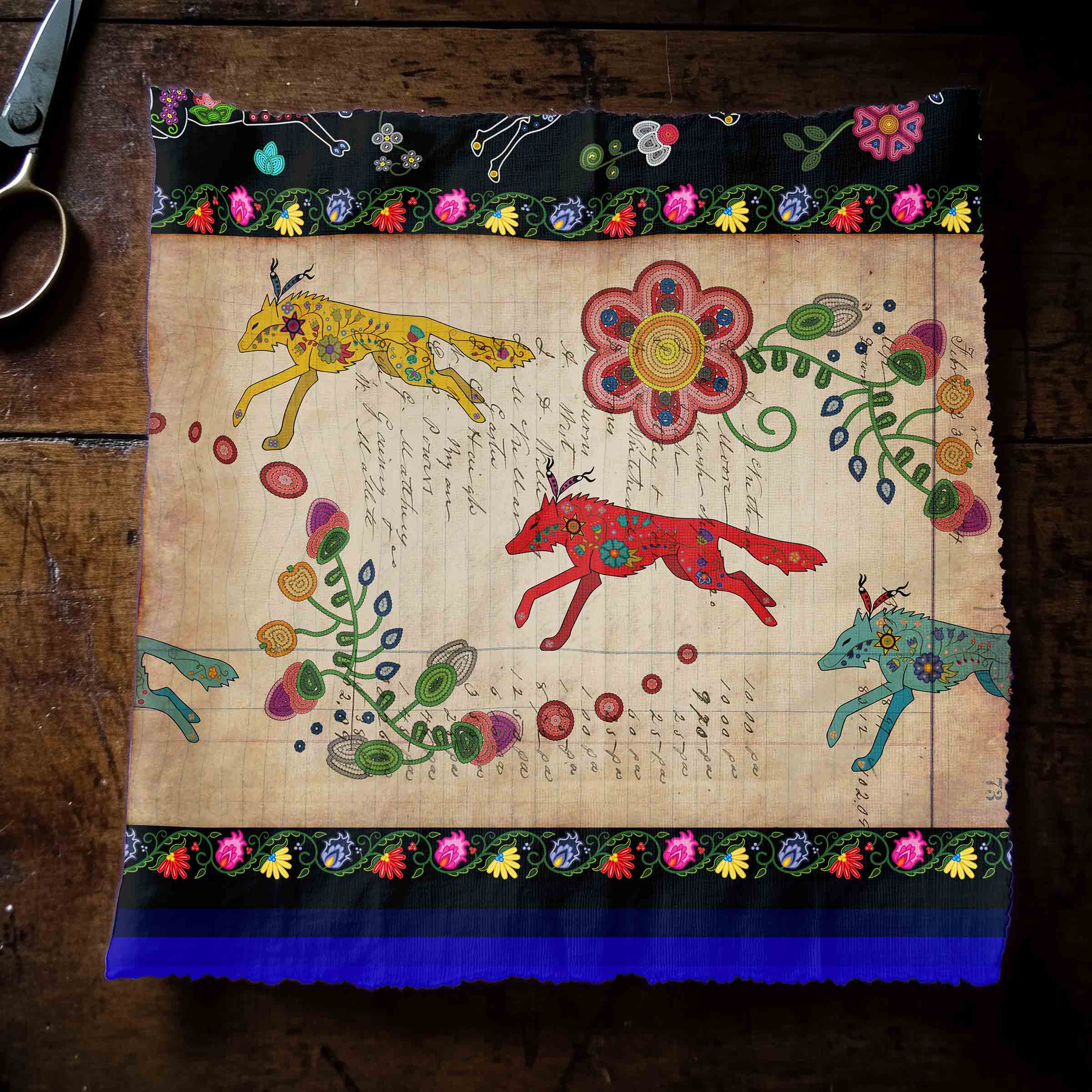 Floral Ledger Wolf 42 Inch Cotton Poplin Pre Order