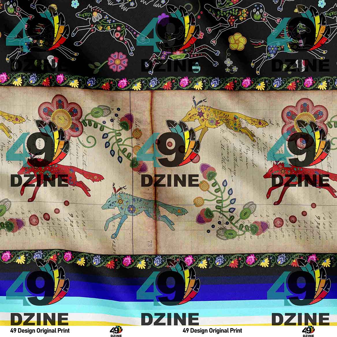 Floral Ledger Wolf 42 Inch Cotton Poplin Pre Order