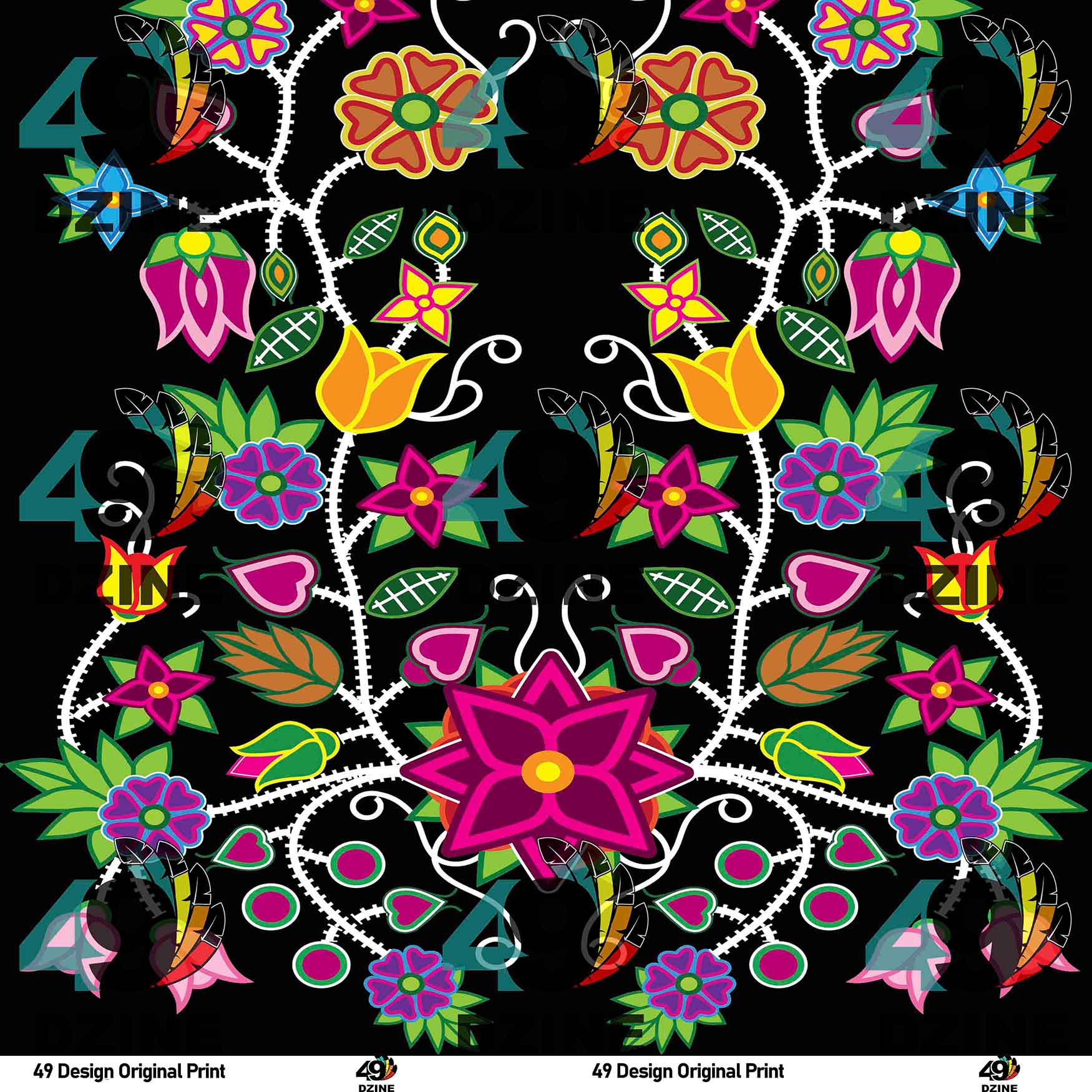 Floral Beadwork 01 42 Inch Cotton Poplin Pre Order