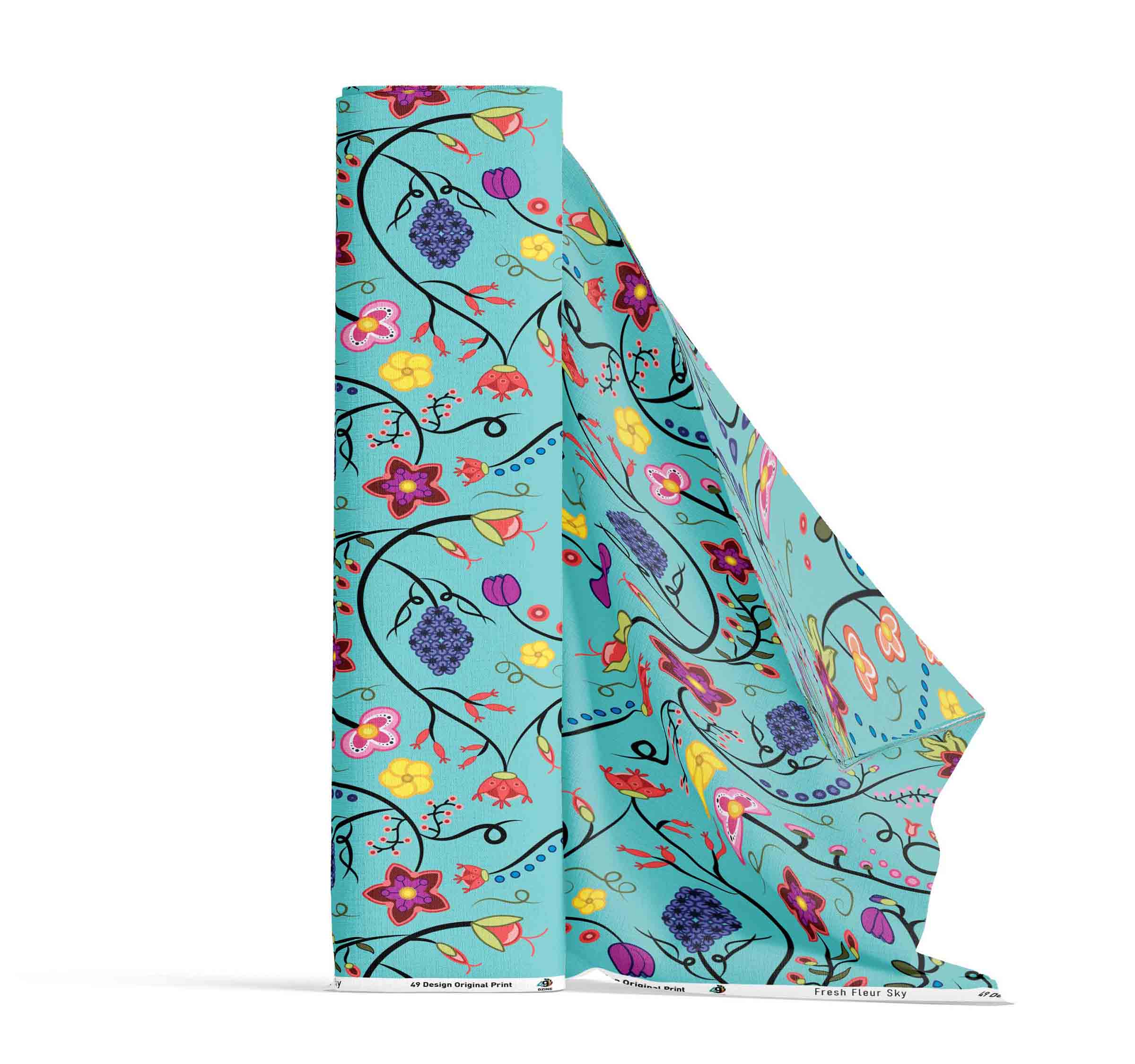 Fresh Fleur Sky 42 inch Cotton Poplin Pre Order