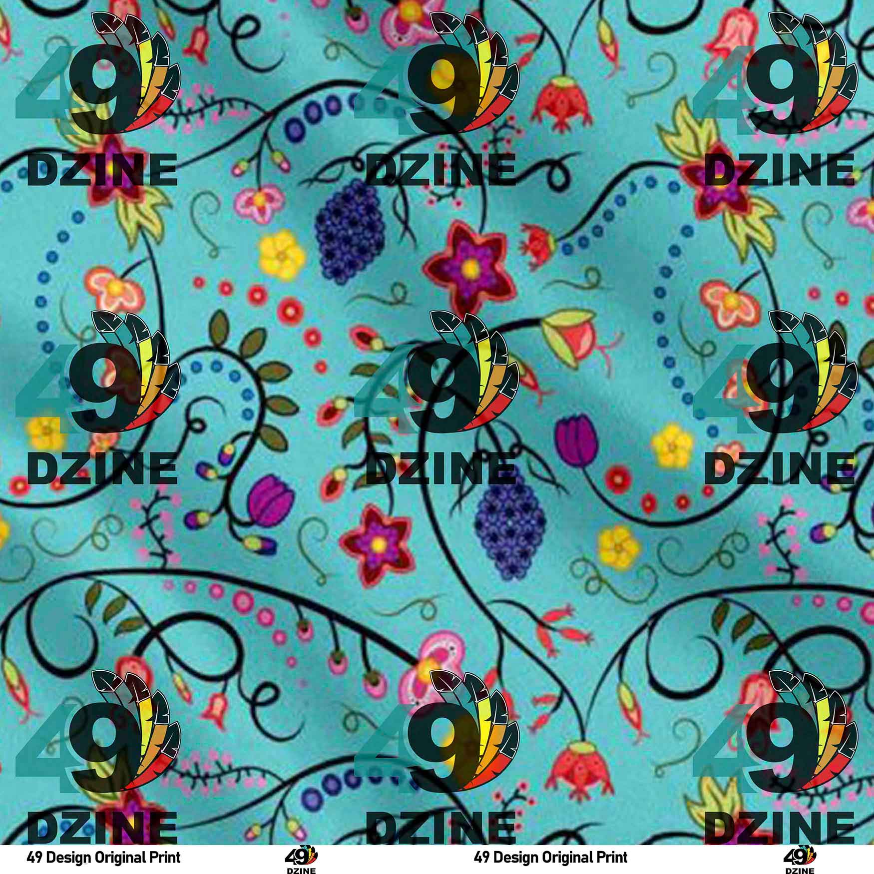 Fresh Fleur Sky 42 inch Cotton Poplin Pre Order