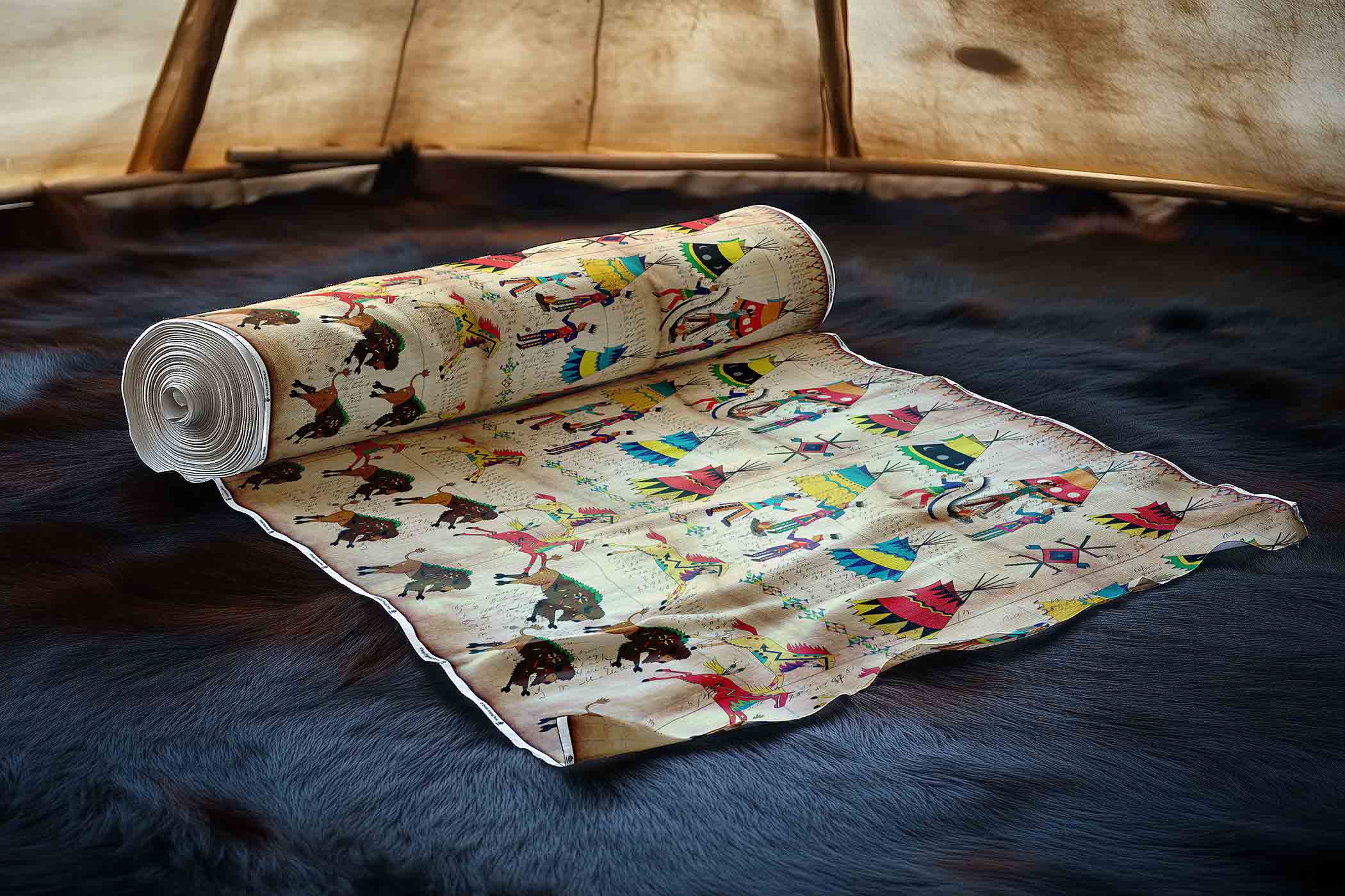 Gathering of the Chiefs Satin Fabric By the Yard Pre Order