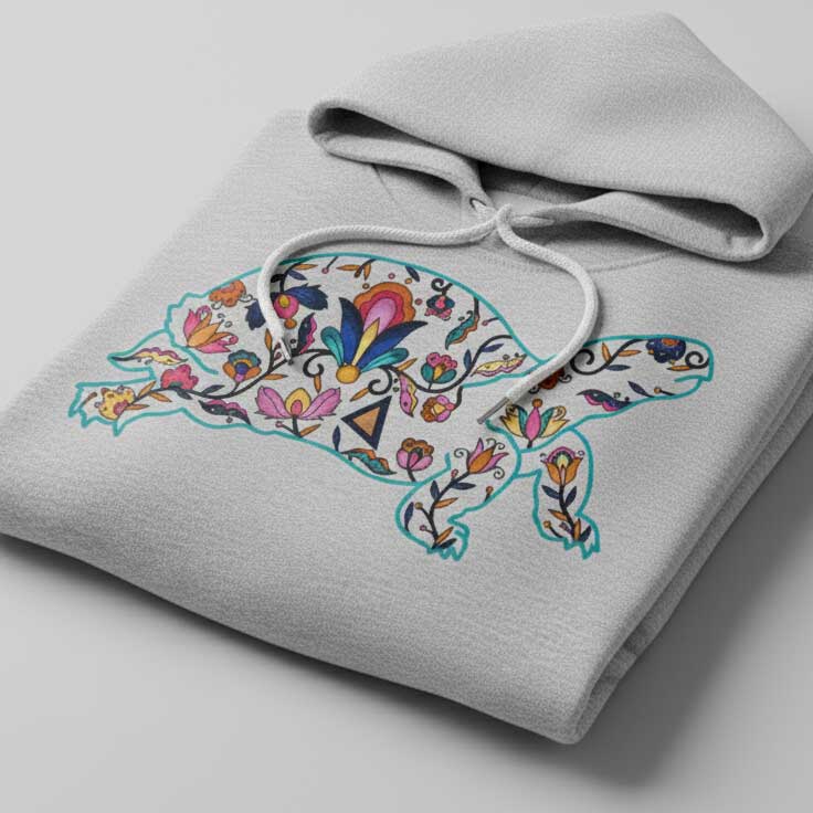 Land Turtle Floral Animals 01-M Various Sizes