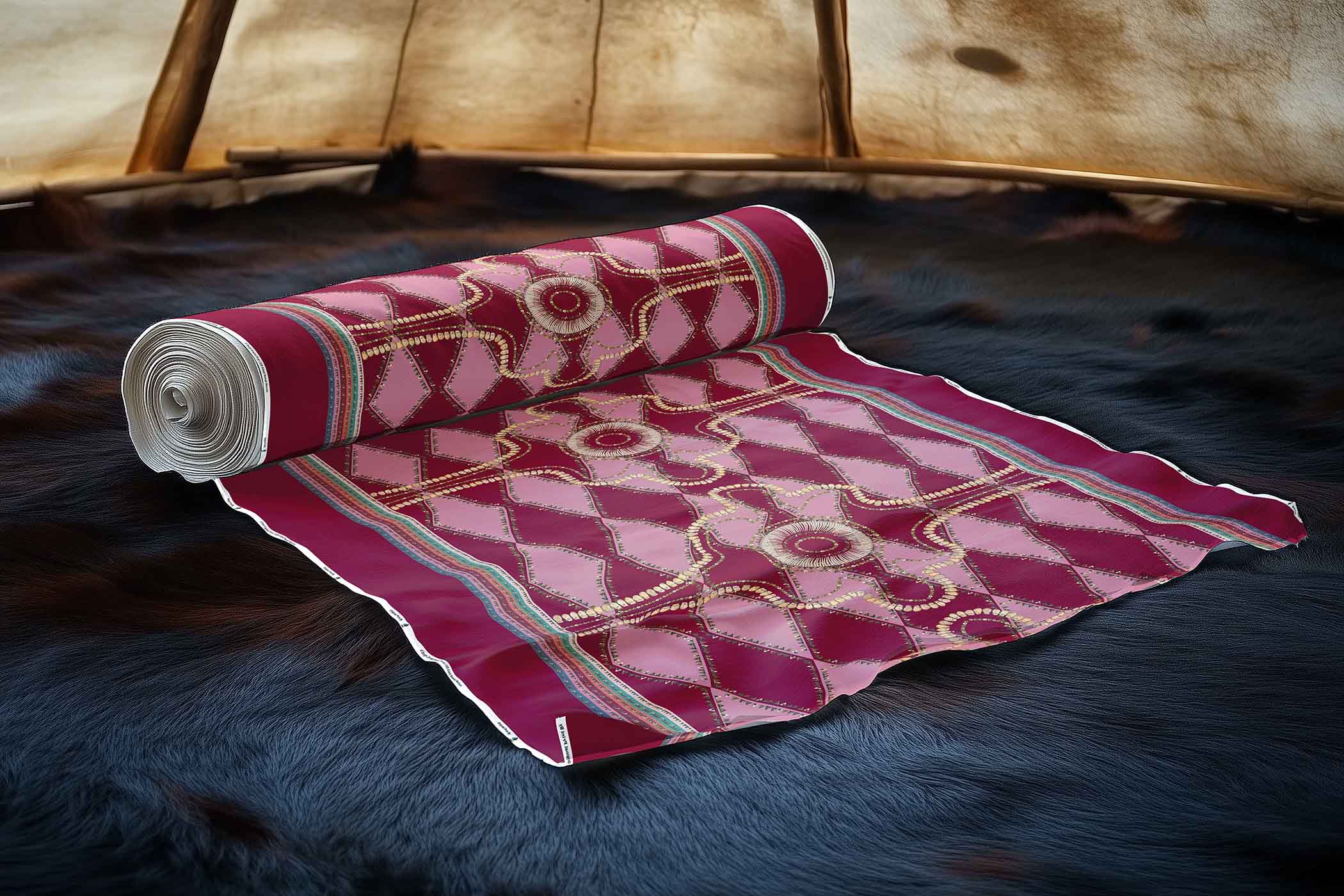 Gilded Nomad Maroon 42 Inch Cotton Poplin Pre Order