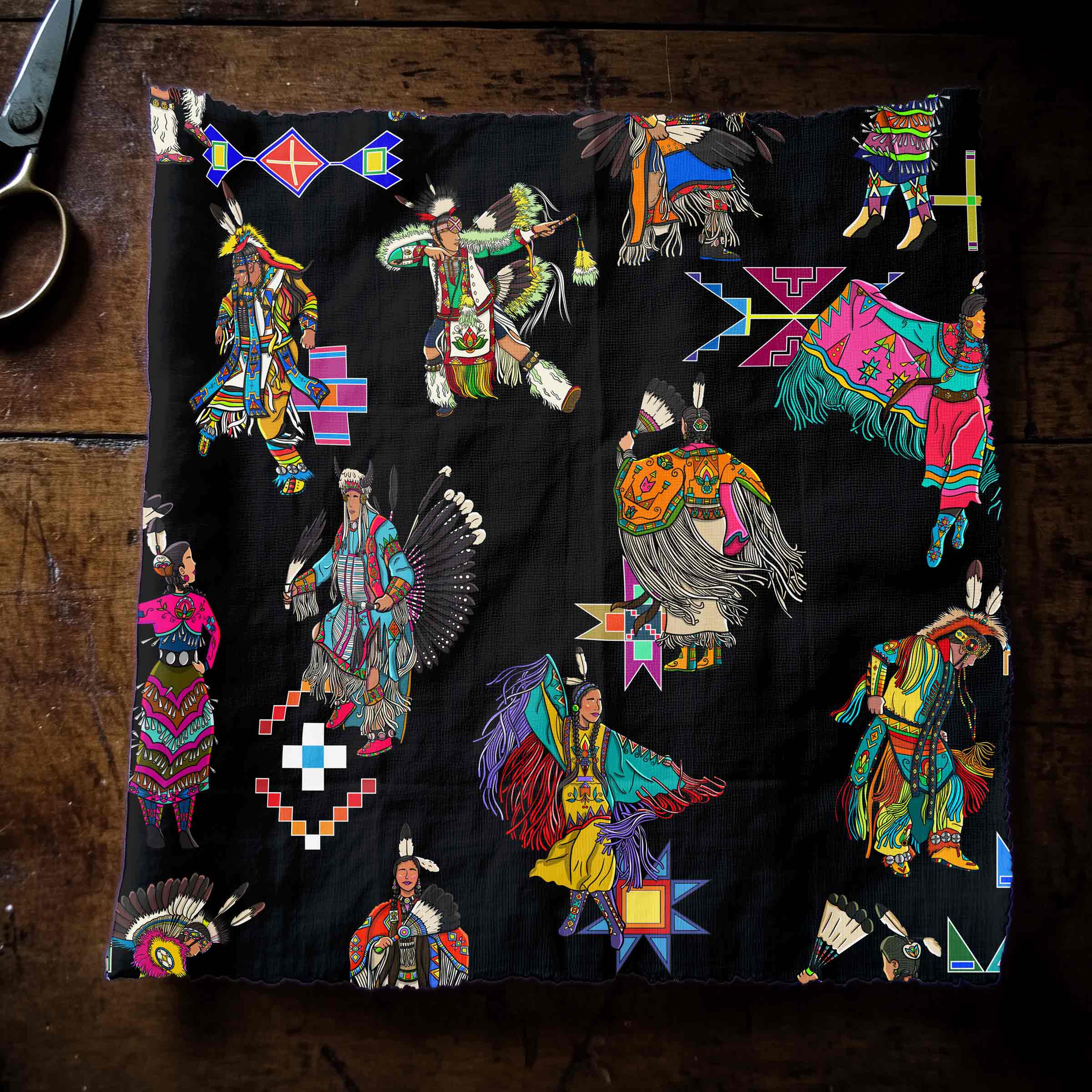 Grand Entry Dancers Black Small 42 Inch Cotton Poplin Pre Order