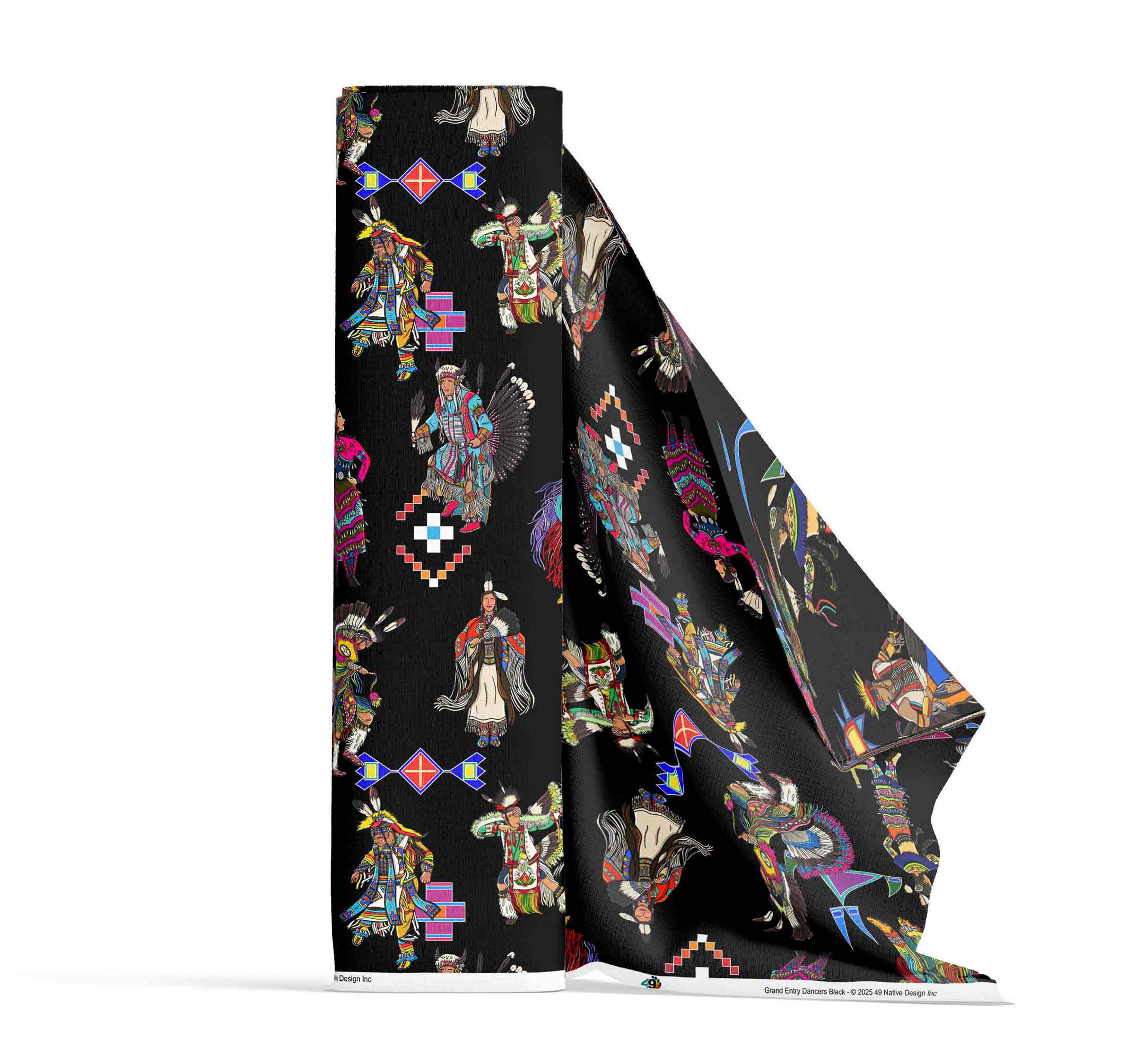 Grand Entry Dancers Black Large 42 Inch Cotton Poplin Pre Order