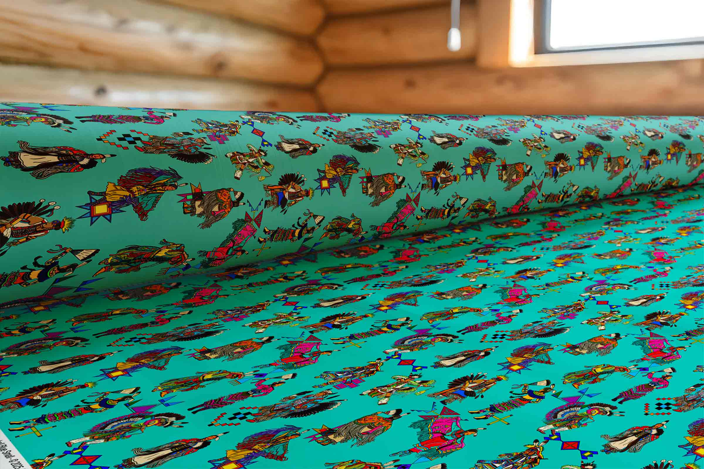 Grand Entry Dancers Eggshell Blue Small 42 Inch Cotton Poplin Pre Order