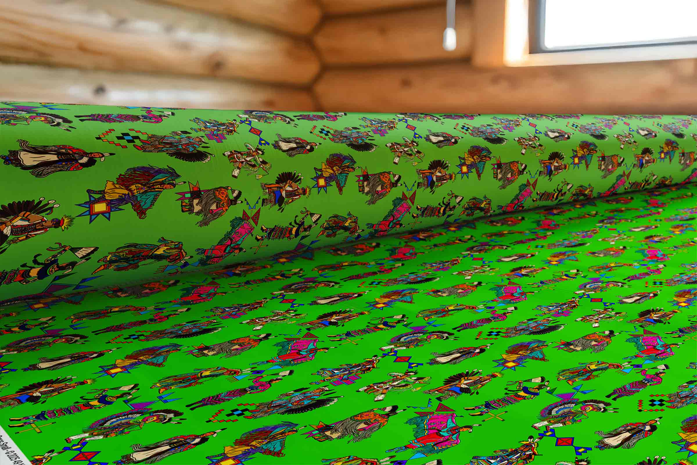 Grand Entry Dancers Grass Small 42 Inch Cotton Poplin Pre Order