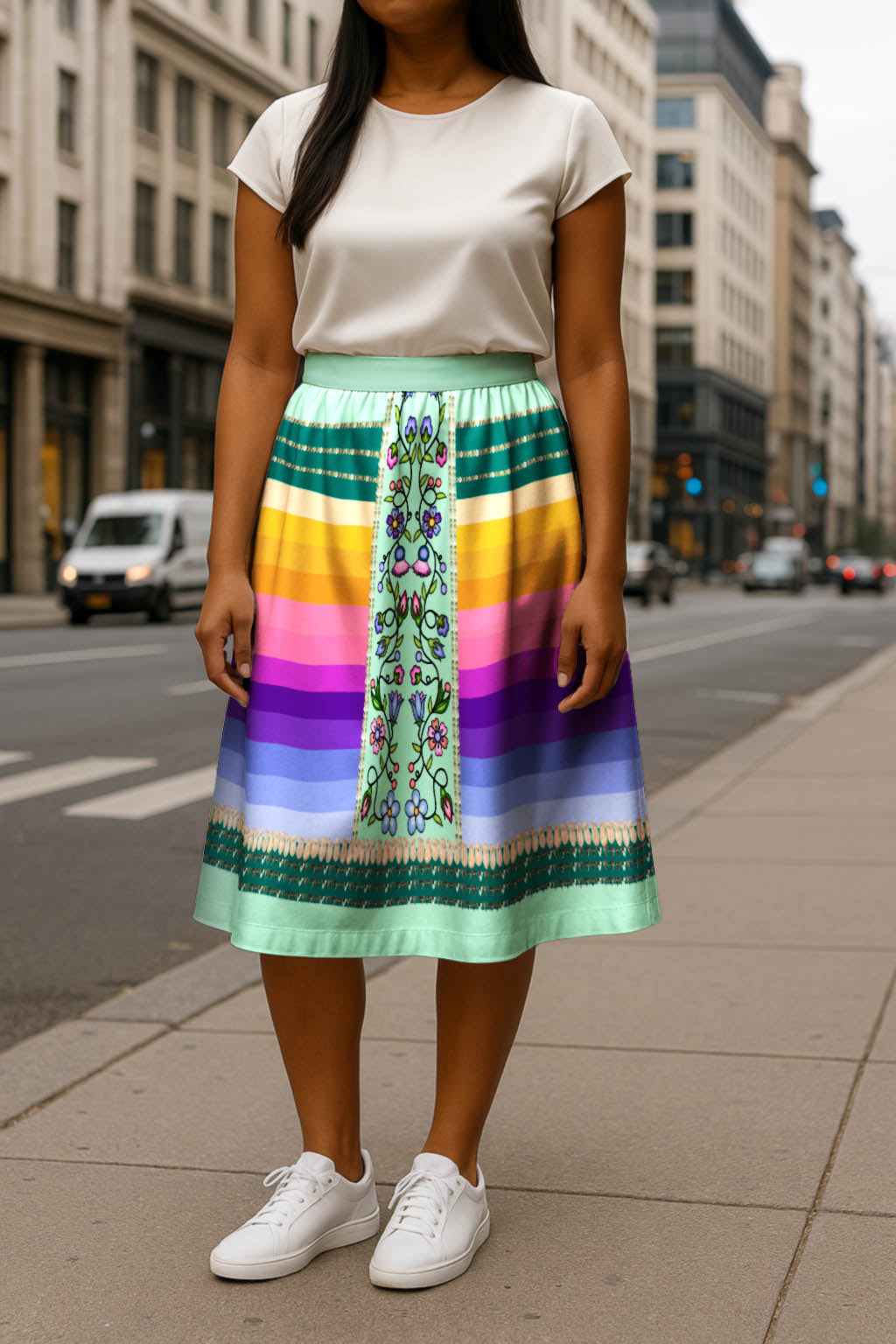 Grandmother Legacy Mint 2 Elastic Waist Pocket Midi Skirt
