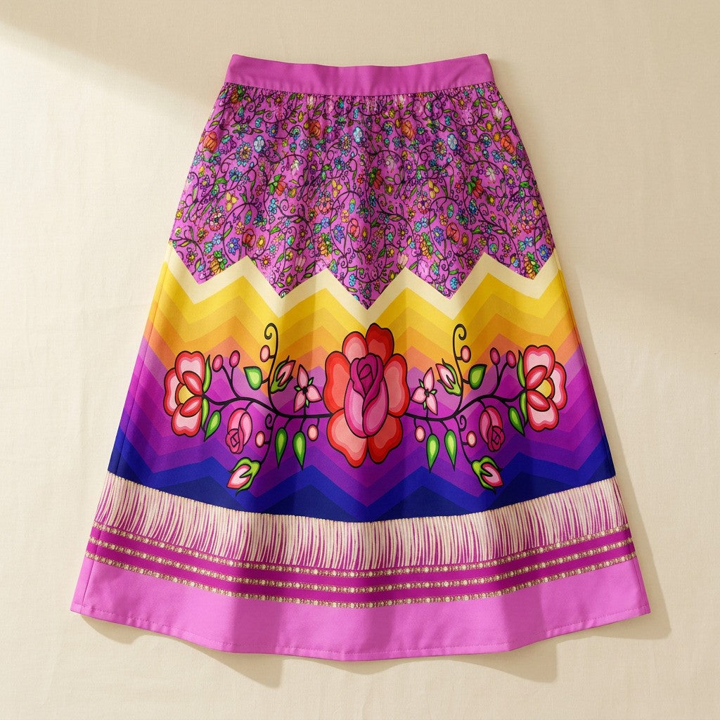 Grandmother Legacy Magenta 3 Elastic Waist Pocket Midi Skirt