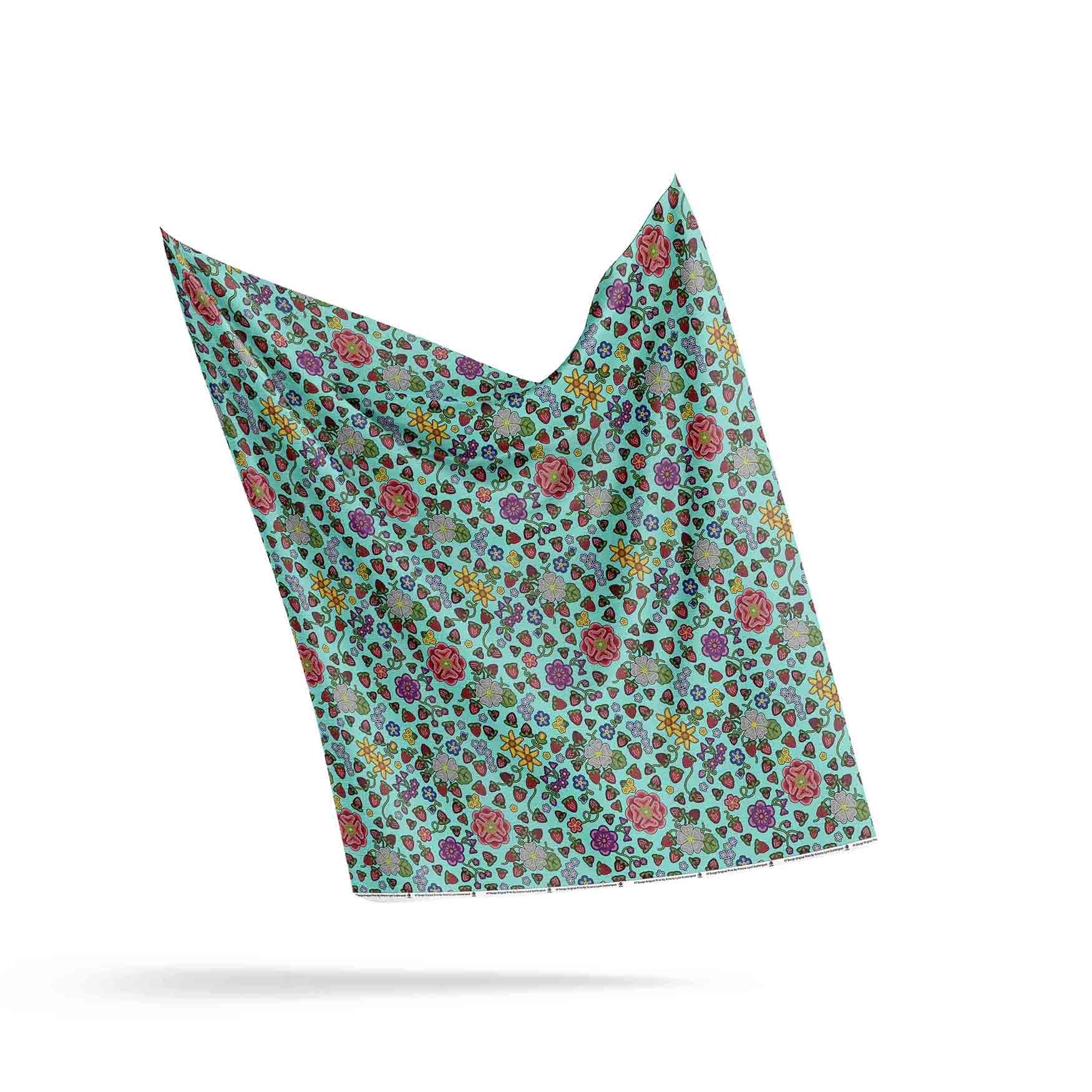 Berry Pop Turquoise Satin Fabric By the Yard Pre Order