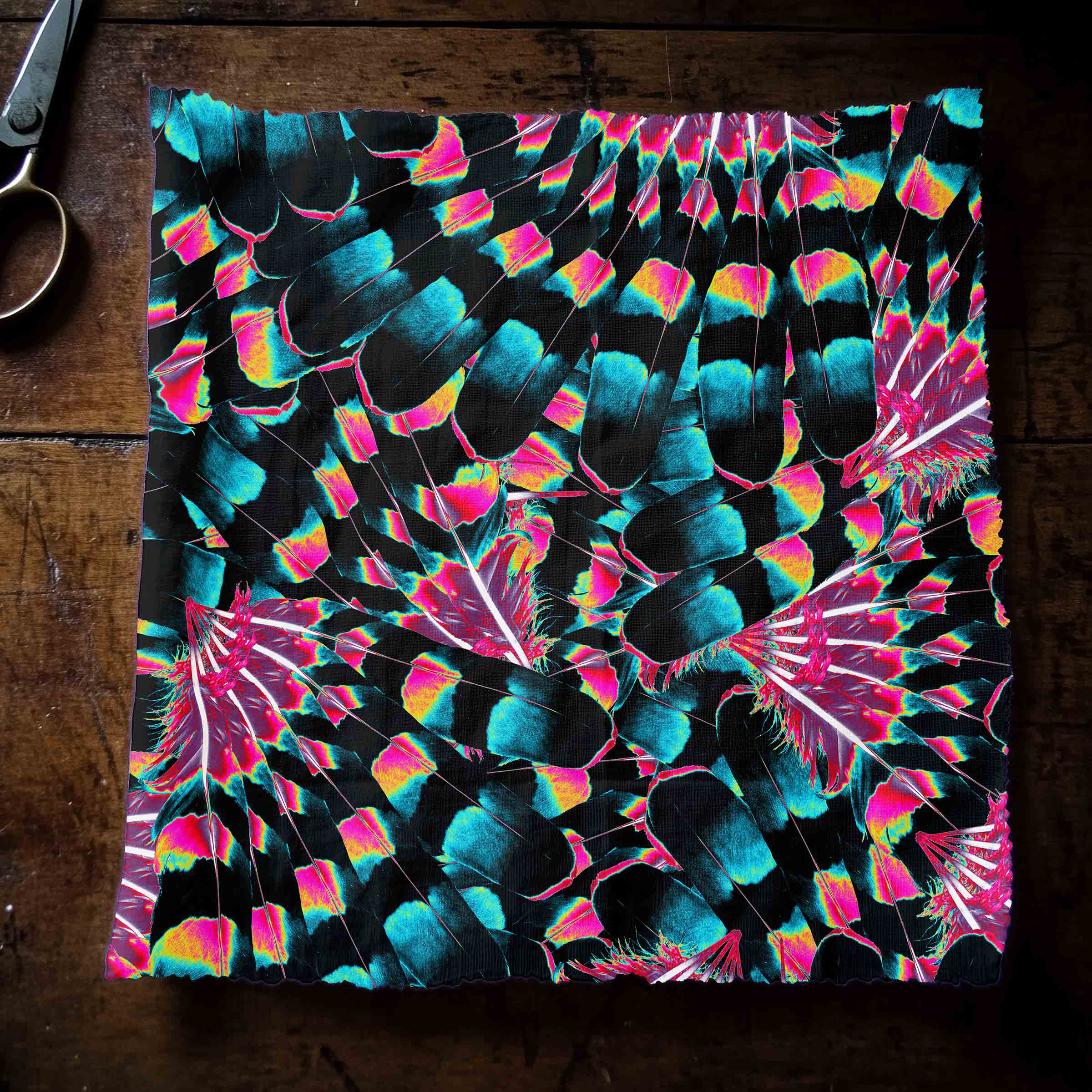 Hawk Feathers Heat Map 42 Inch Cotton Poplin Pre Order
