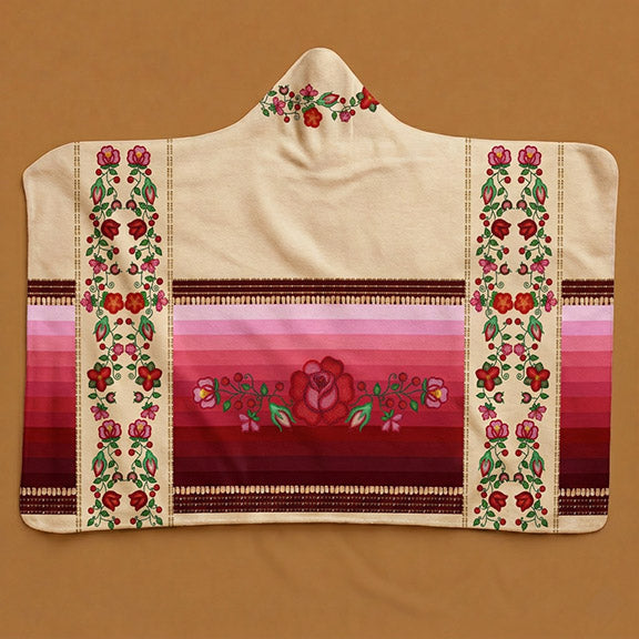 Beaded Offering Cream Natural Drape Women's Hooded Blanket